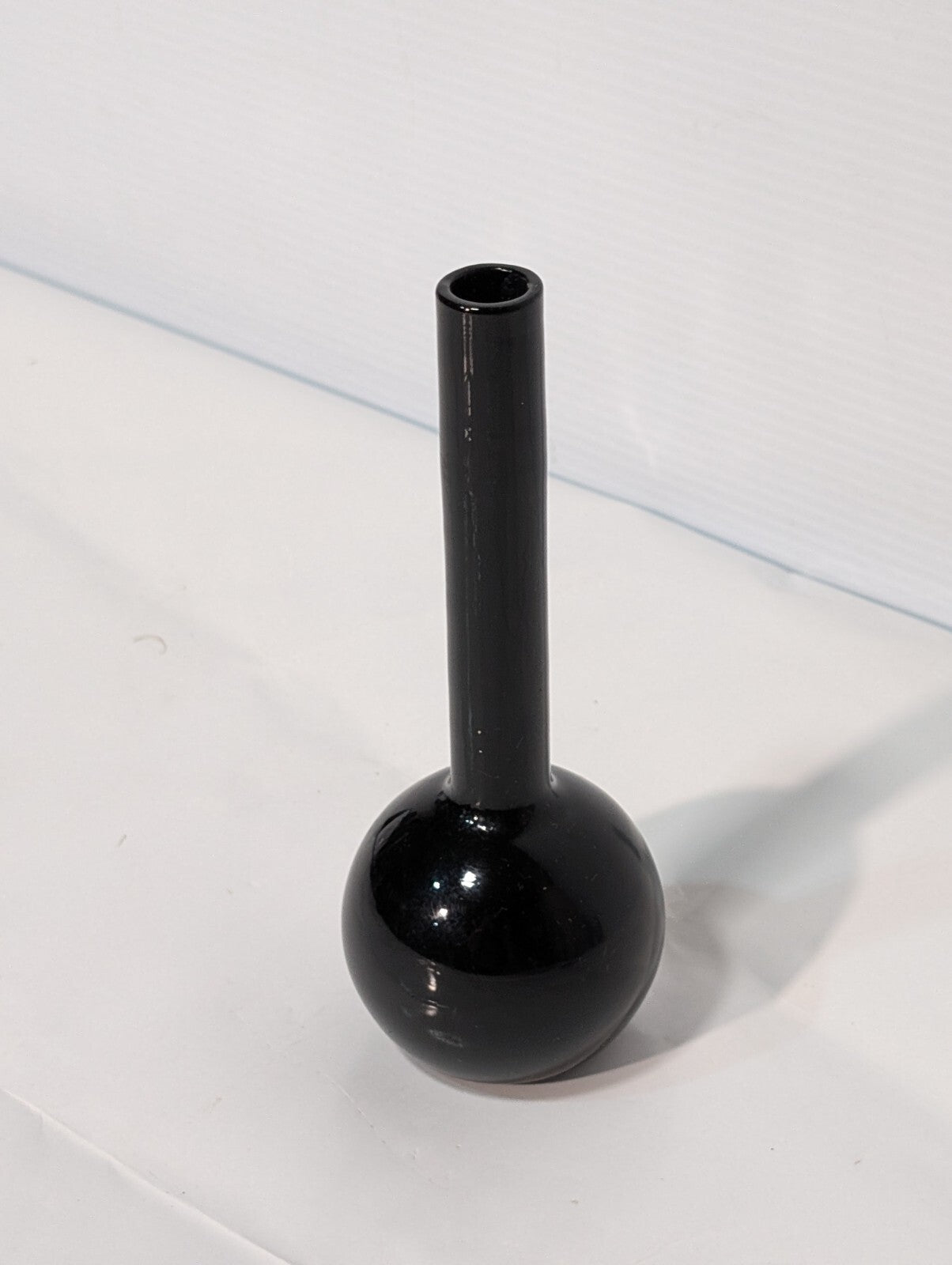 Two's Company Handblown Bud Rose Vase, Black, 6.5" Tall x 3" Diameter at Base