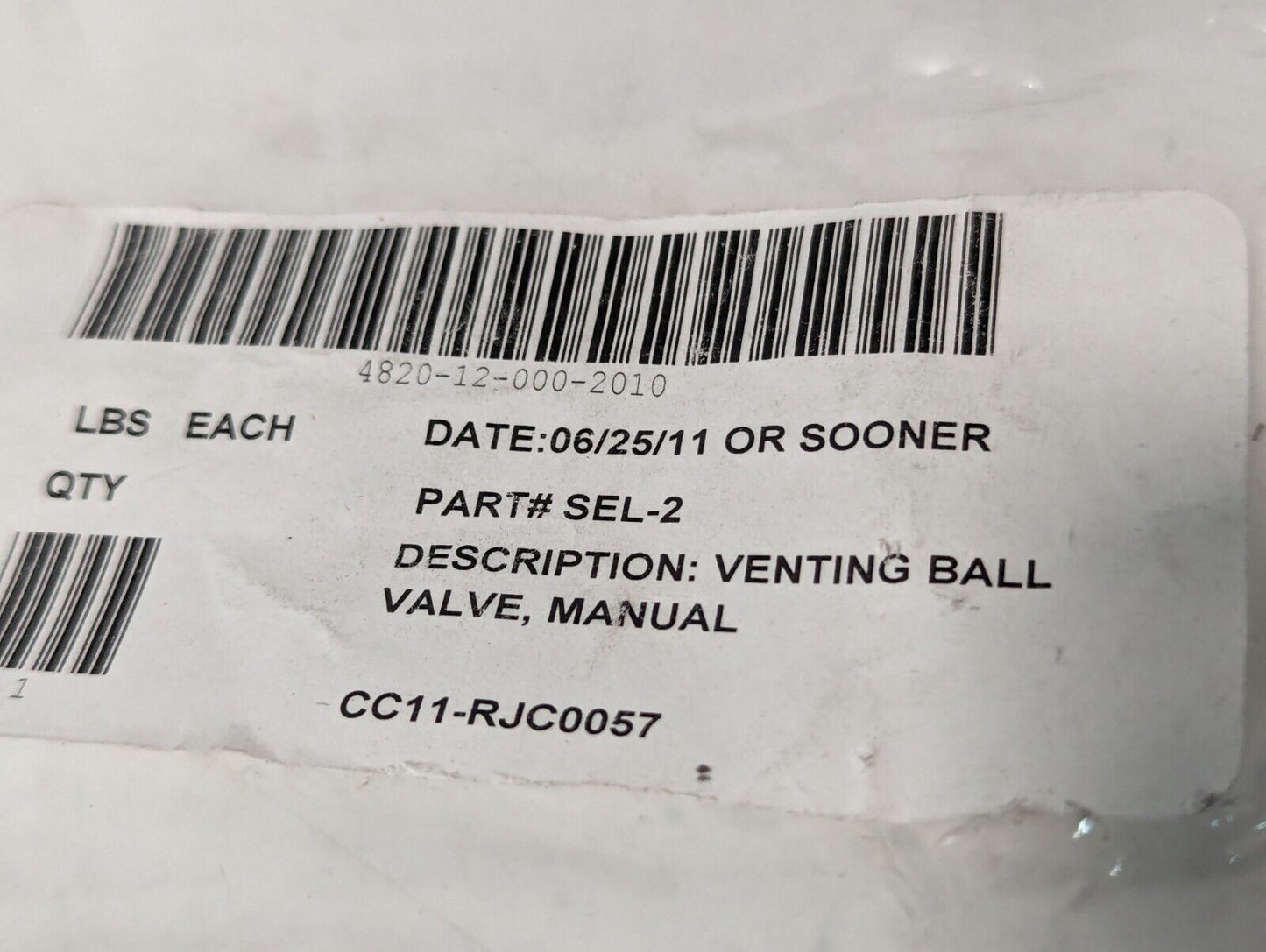 Universal Components SEL-2 Manual Venting Ball Valve - Free Shipping