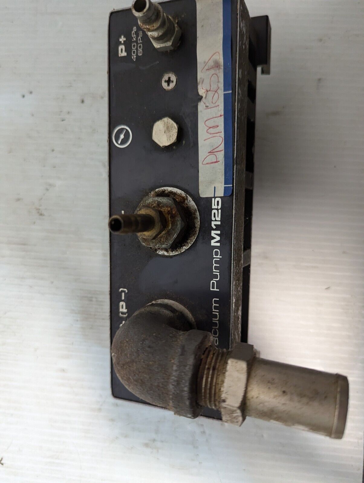 PIAB Vacuum Pump M125, DNM 125D, P+ 400kPa 60PSI, With Meter - Free Shipping
