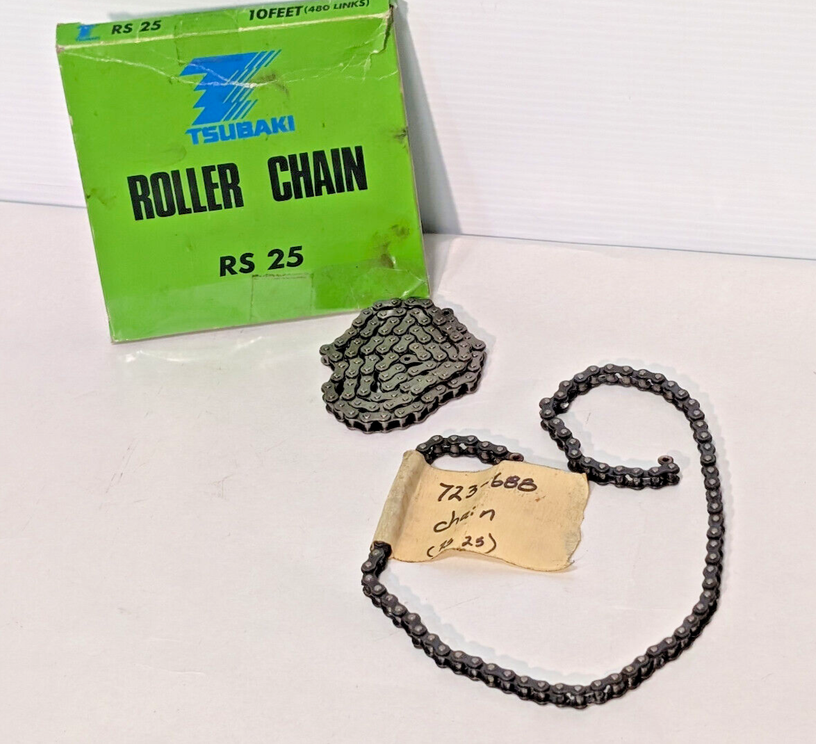 Tsubaki RS-25 Roller Chain, 10Ft, 480 Links, 723-688, Made in Japan
