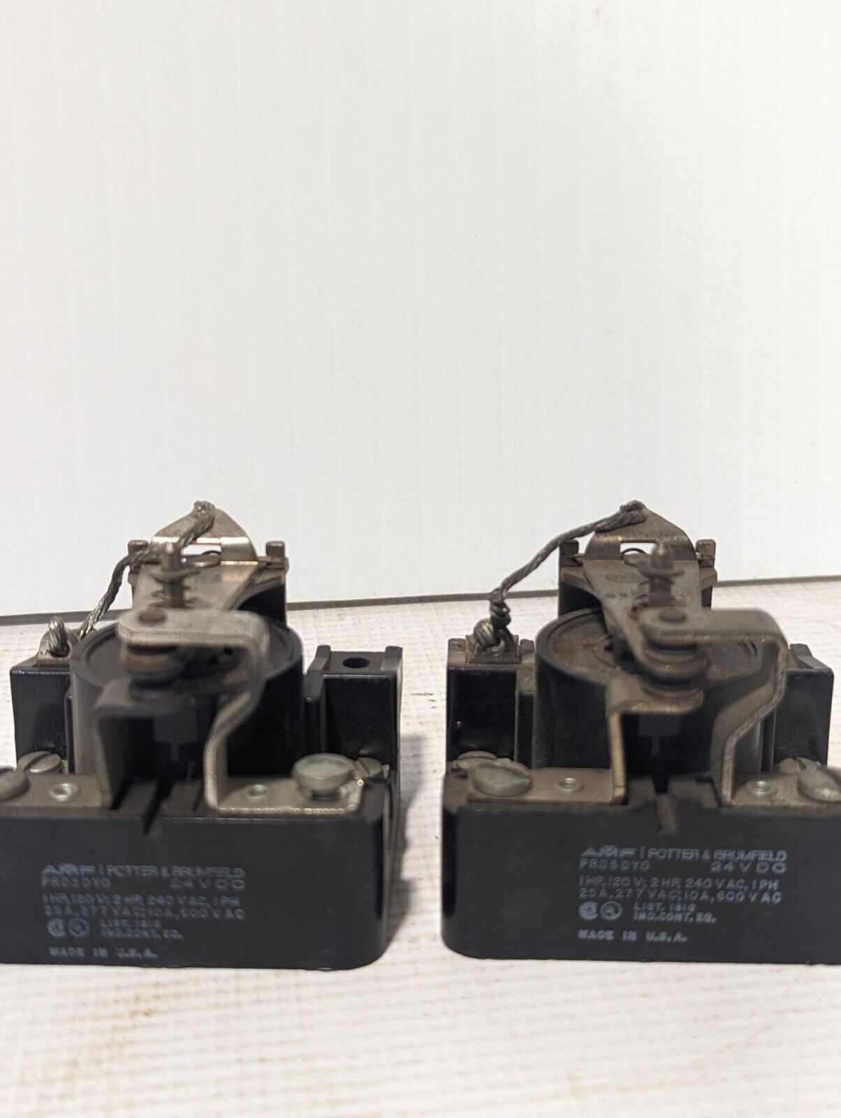 Lot of 2 Potter & Brumfield PRD5DYO Relays, 24VDC - Free Shipping