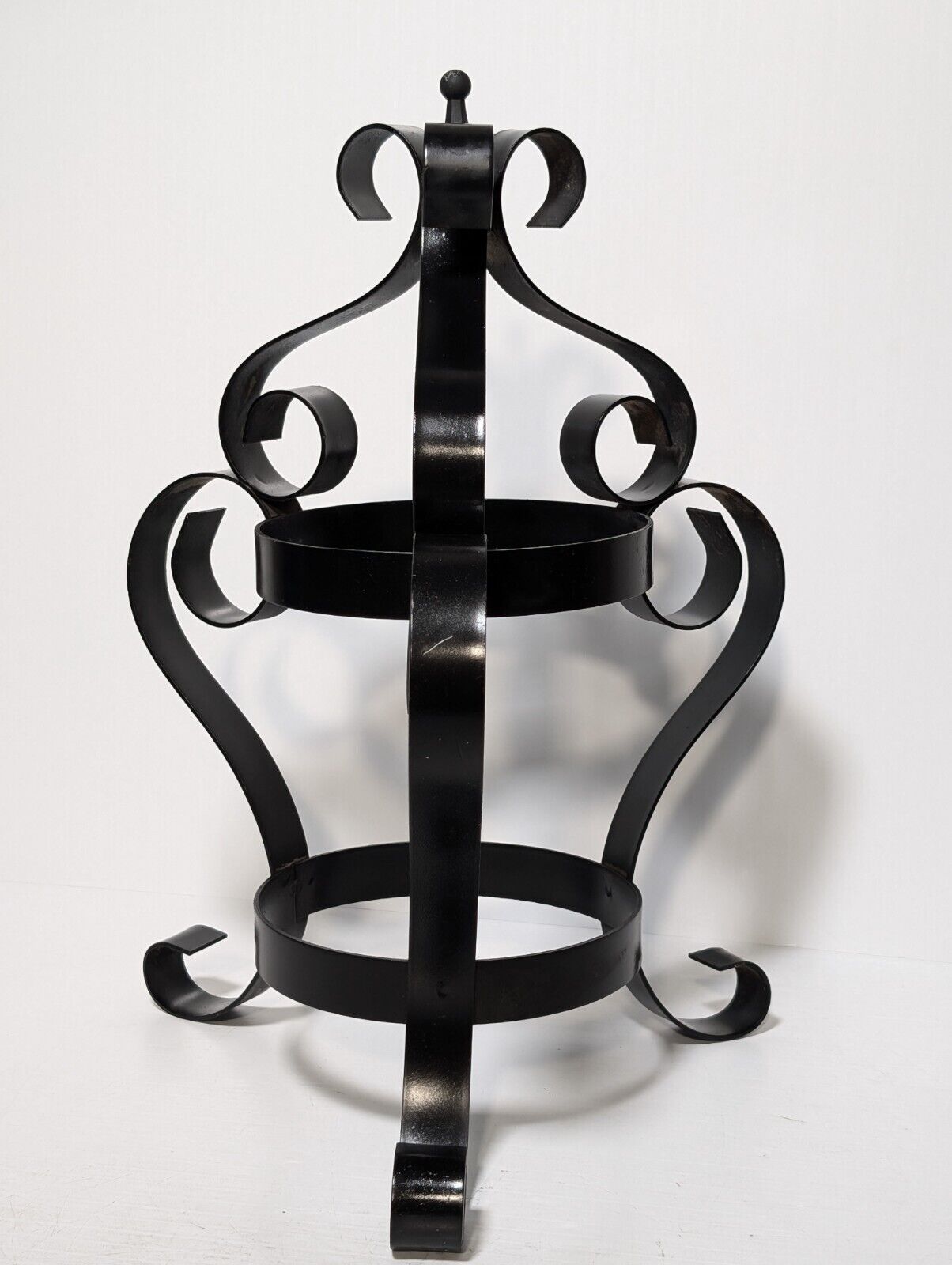 Vintage and Ornate Free-standing Wrought Iron Display Stand, 17" Tall x 11" Wide