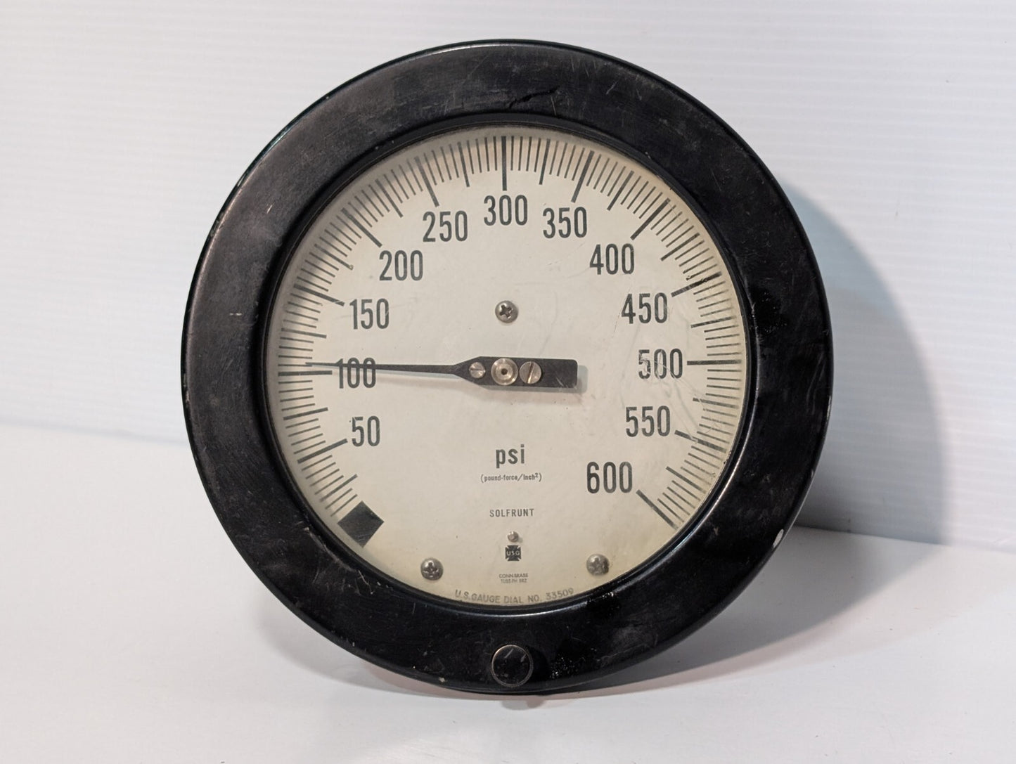 US Gauge (Ametek) 33509 Pressure Gauge, 0-600psi, 5.75" Dial Face, 1/4"npt