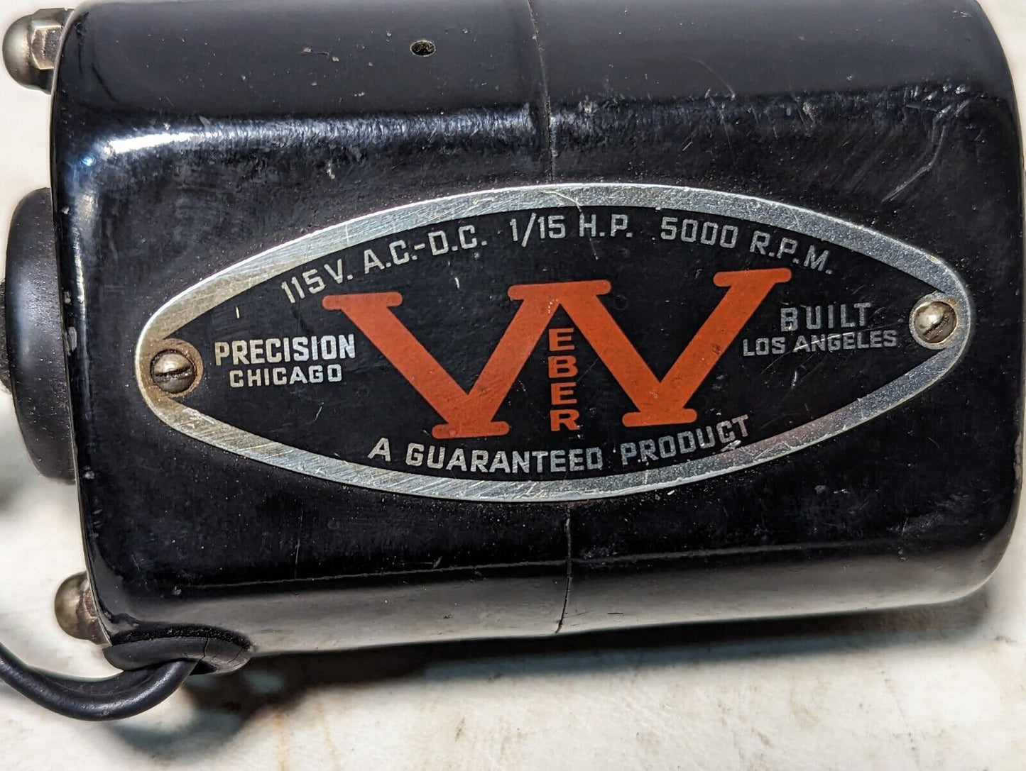 Weber 1/15 HP motor, 115VAC/DC, 5000RPM, with foot pedal
