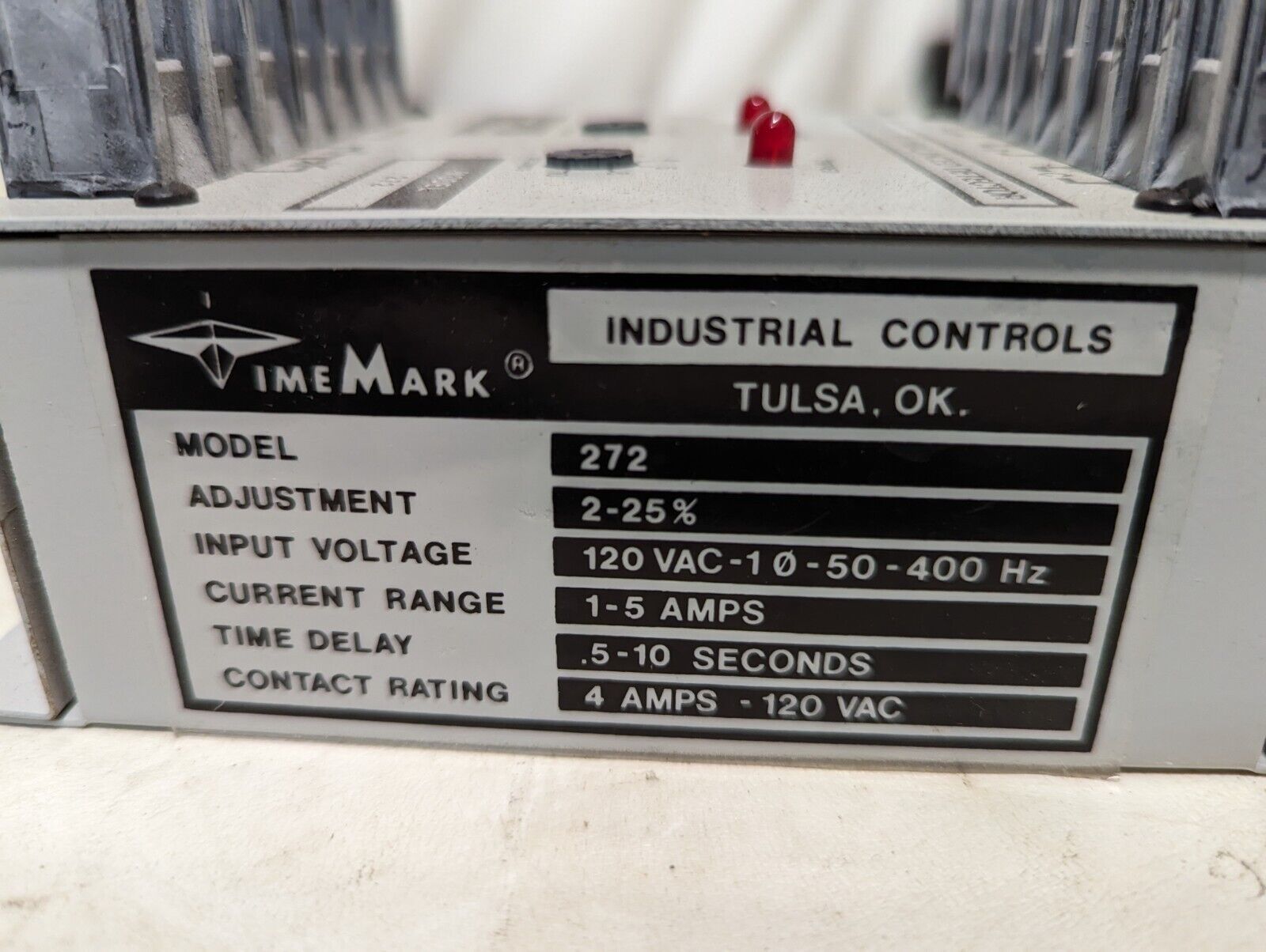 TimeMark 272 3 phase current unbalanced detector, 2-25 percent, 120VAC input