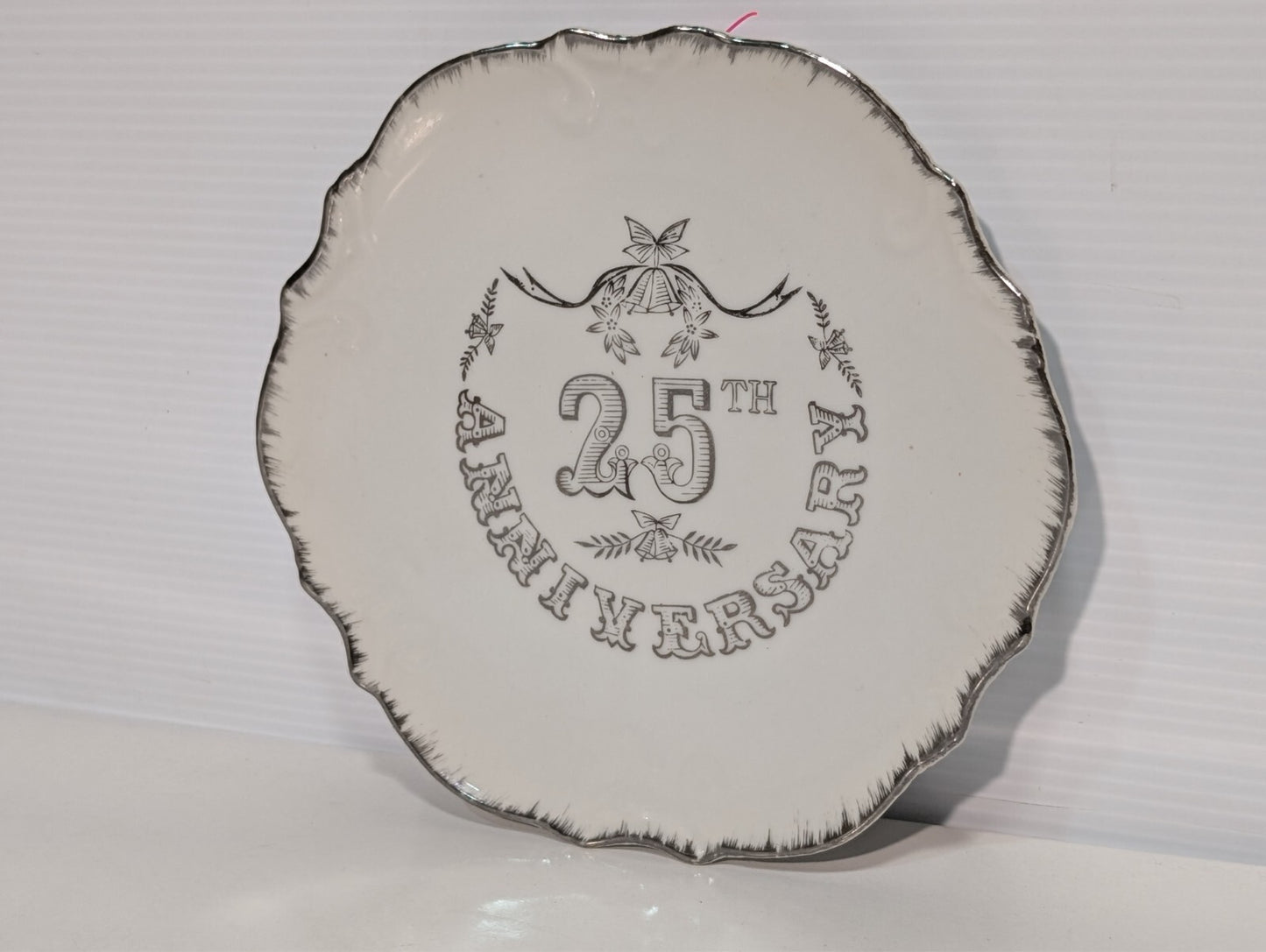 25th Silver Anniversary Mini Decorative Plate Gift Made In Japan 3.5" Diameter