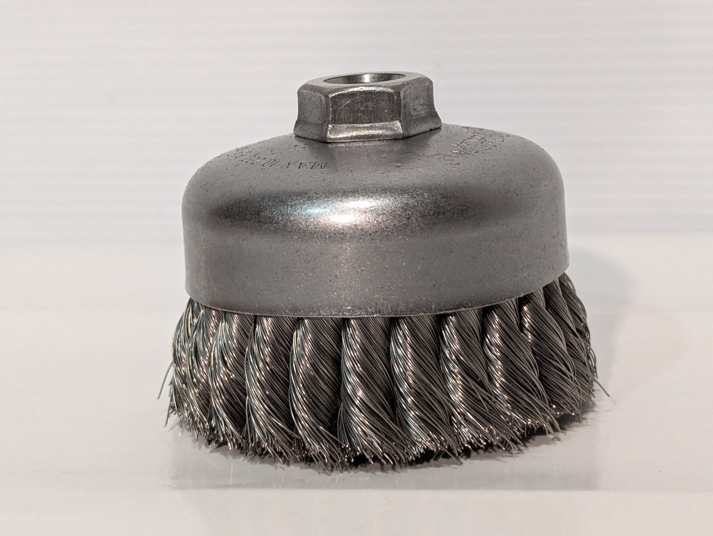 Weiler 12306 Single Row Wire Cup Brush, 4", .014 Wire, 5/8"-11 Nut, 10,200 RPM