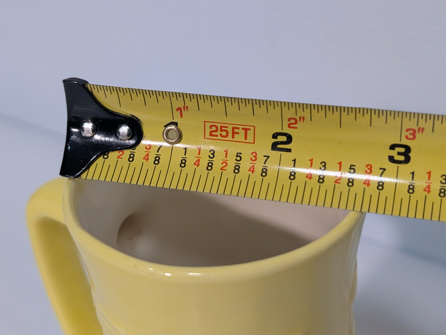Vintage Yellow Glazed Beer Stein Coffee Mug Pub Federal Milk Glass