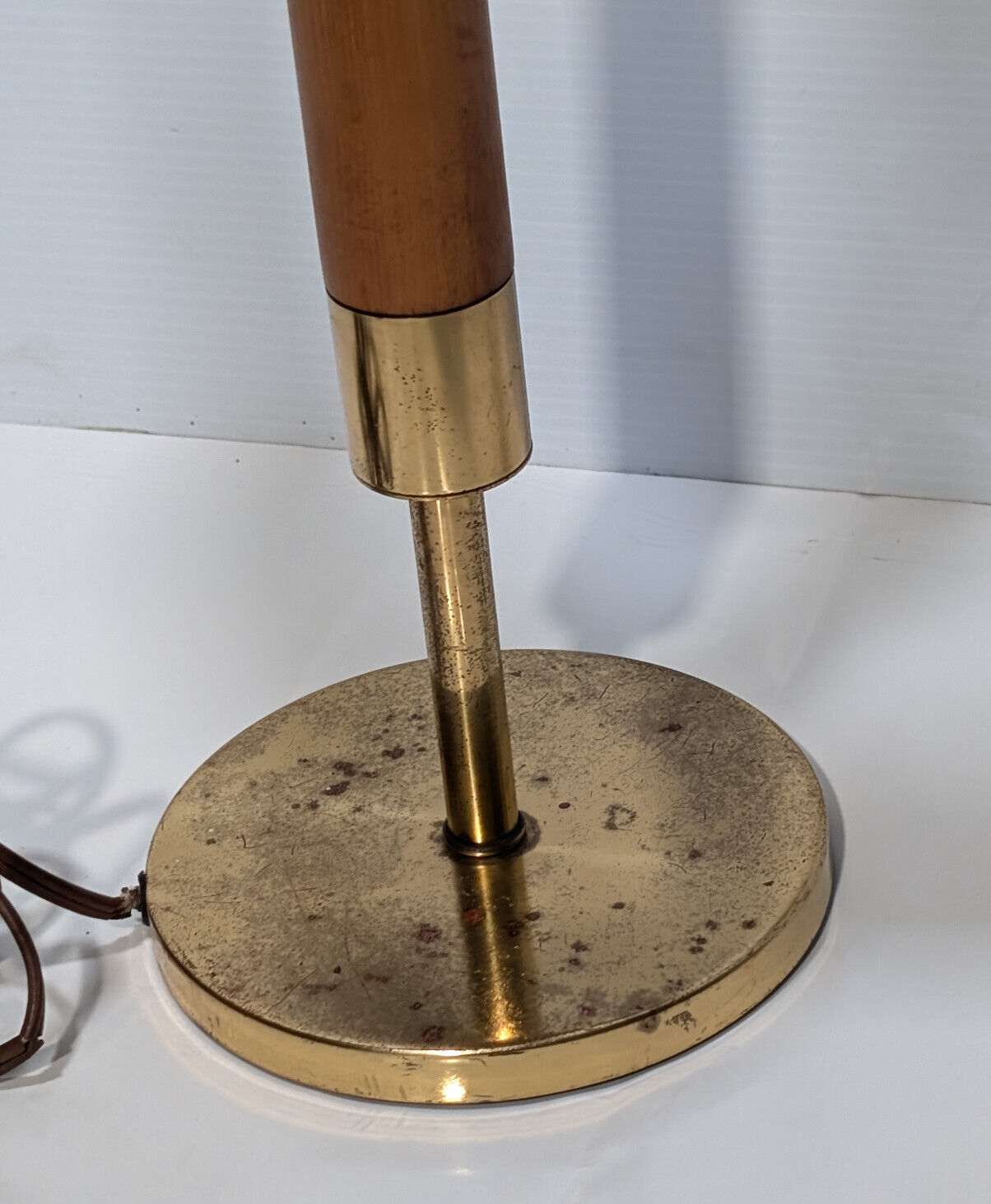 27" Vintage, Mid Century Modern, Danish Style, Wood, Teak, S Socket, Table Lamp