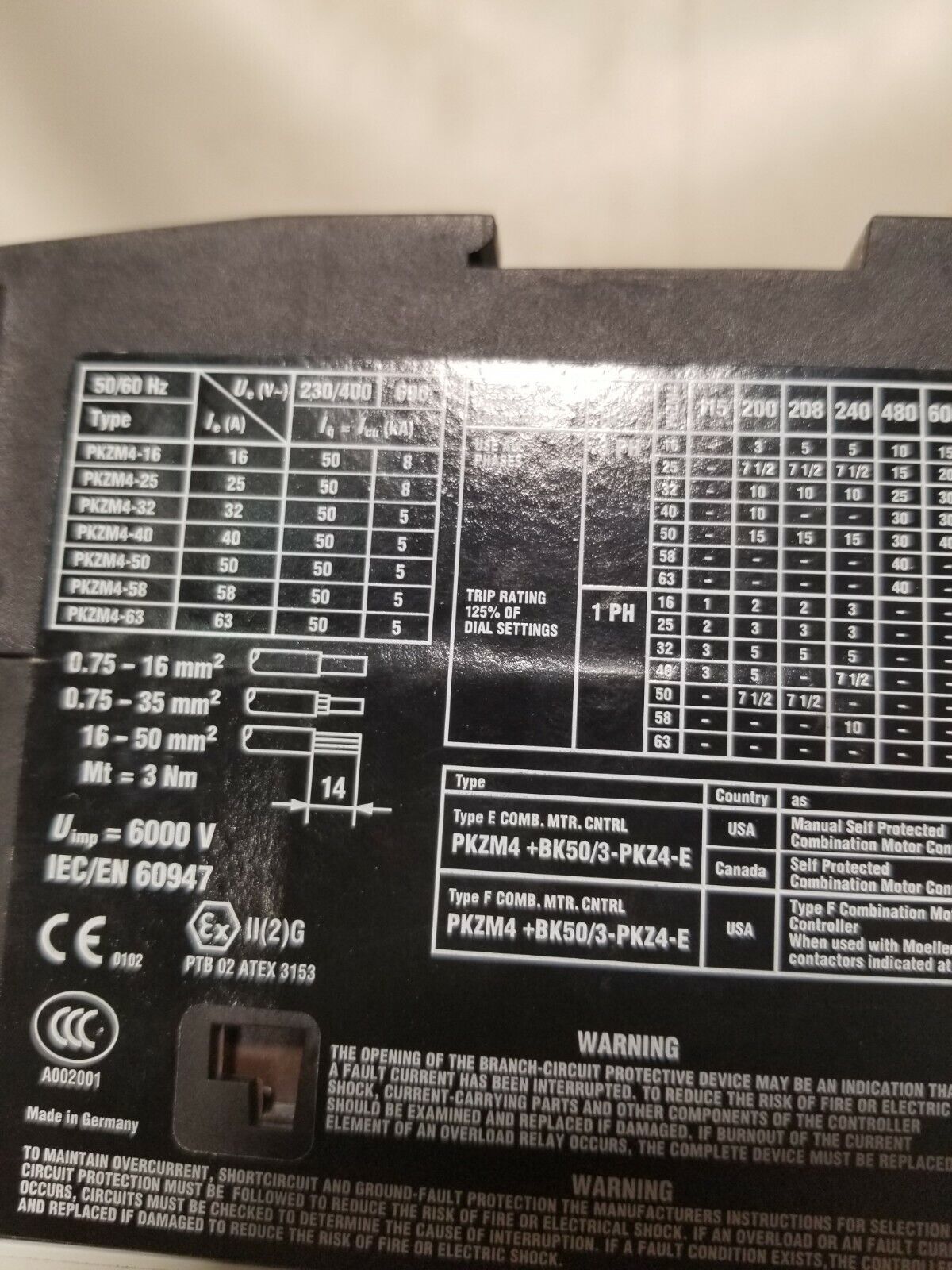 Moeller PKZM4-32 manual motor protector