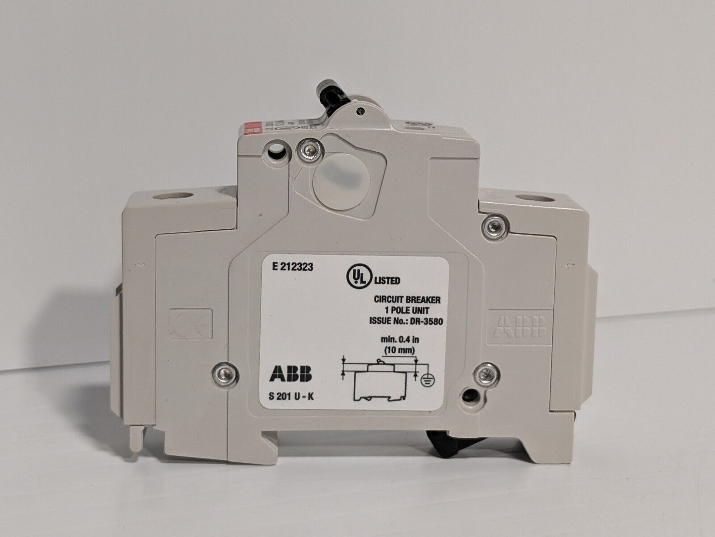 ABB S201U-K1,6 Circuit Breaker, 162K852H01, 1-Pole, 240 VAC, 50/60Hz, E212323