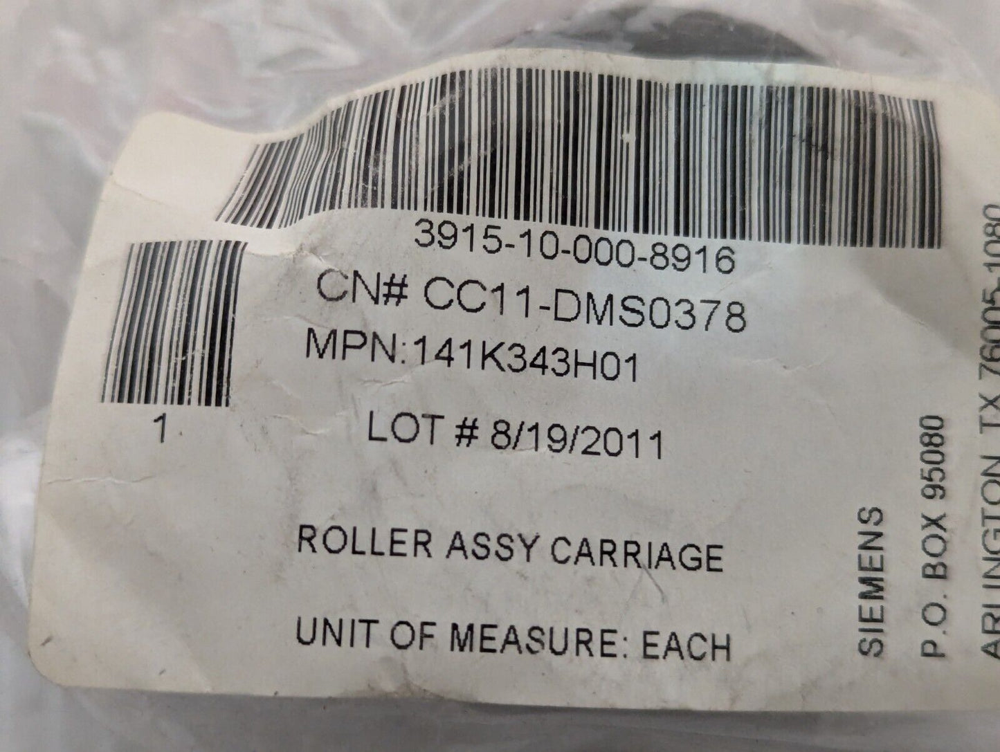 Lot of 4 Siemens 141K343HO1 Roller Assembly Carriage plus more - Free Shipping