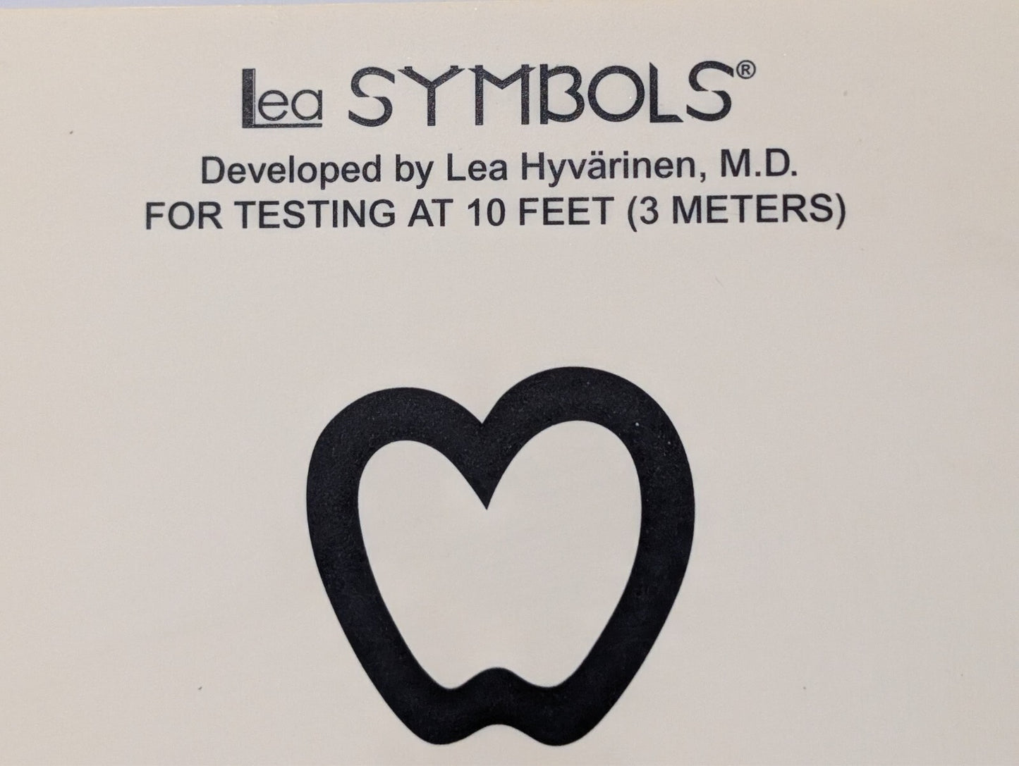 (4) Eye Test Charts for 10 Feet, Children Symbols Non-Standard 9"x14"