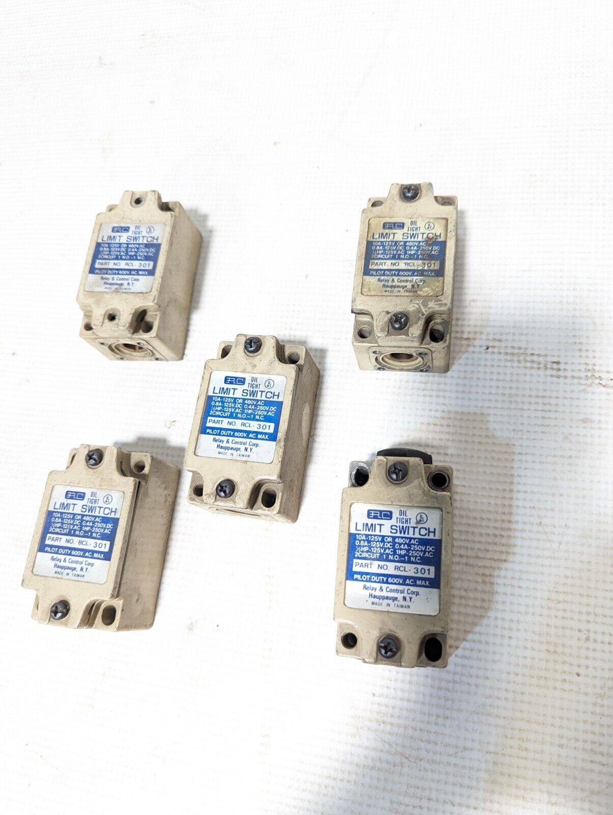 Lot of 5 Relay & Control RCL-301 oil tight limit switches for parts, no levers