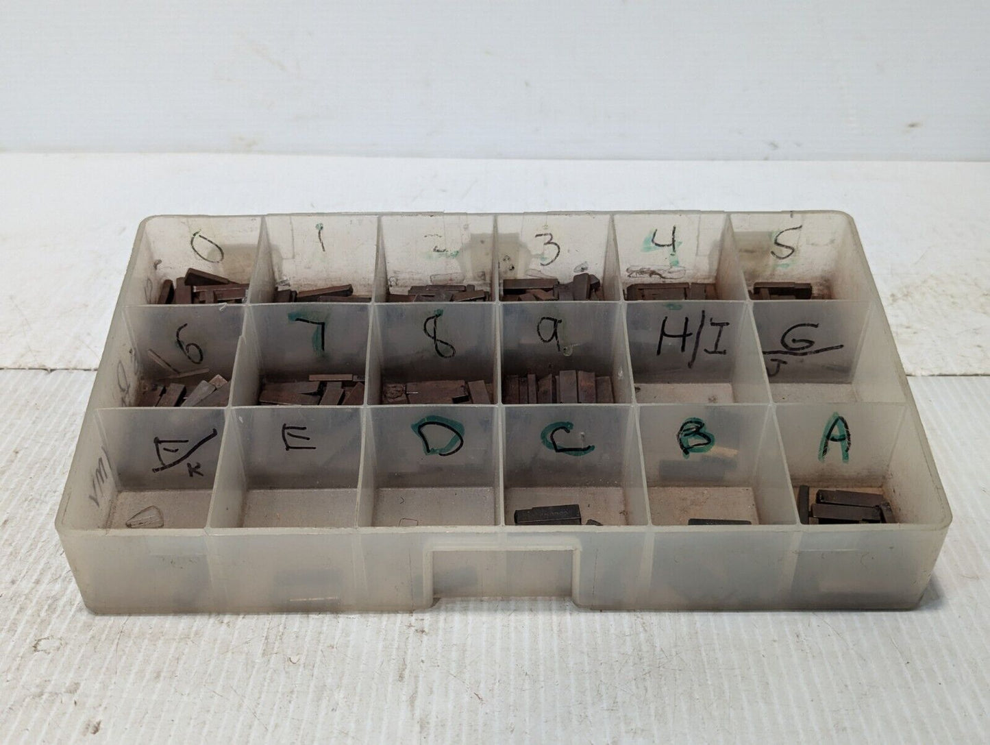 Assortment of Letterpress Metal Type Stamps, size ~8pts - Free Shipping