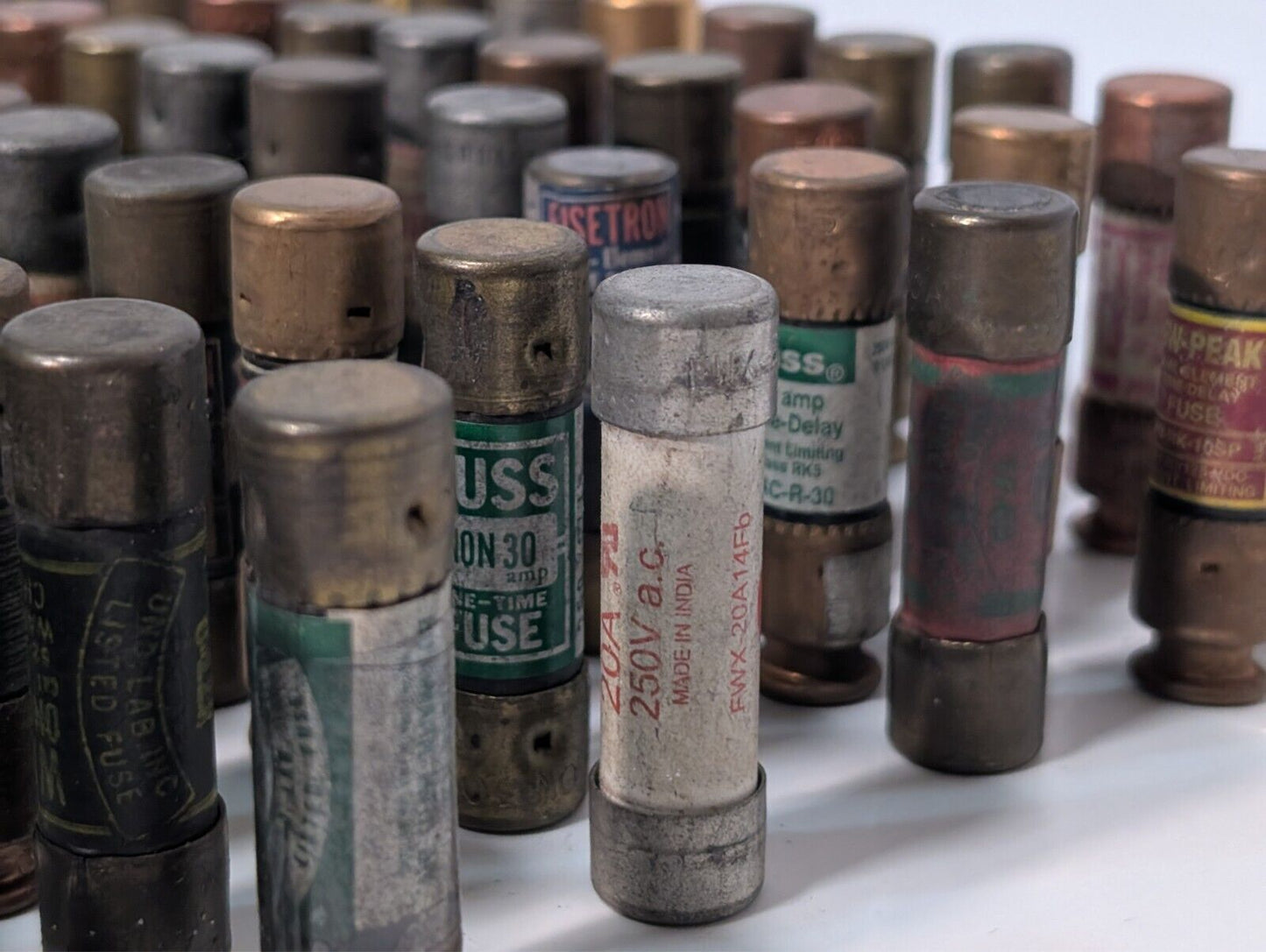 155 Assorted Fuses, Various Brands and Amps, Includes 5 FRN-R-5