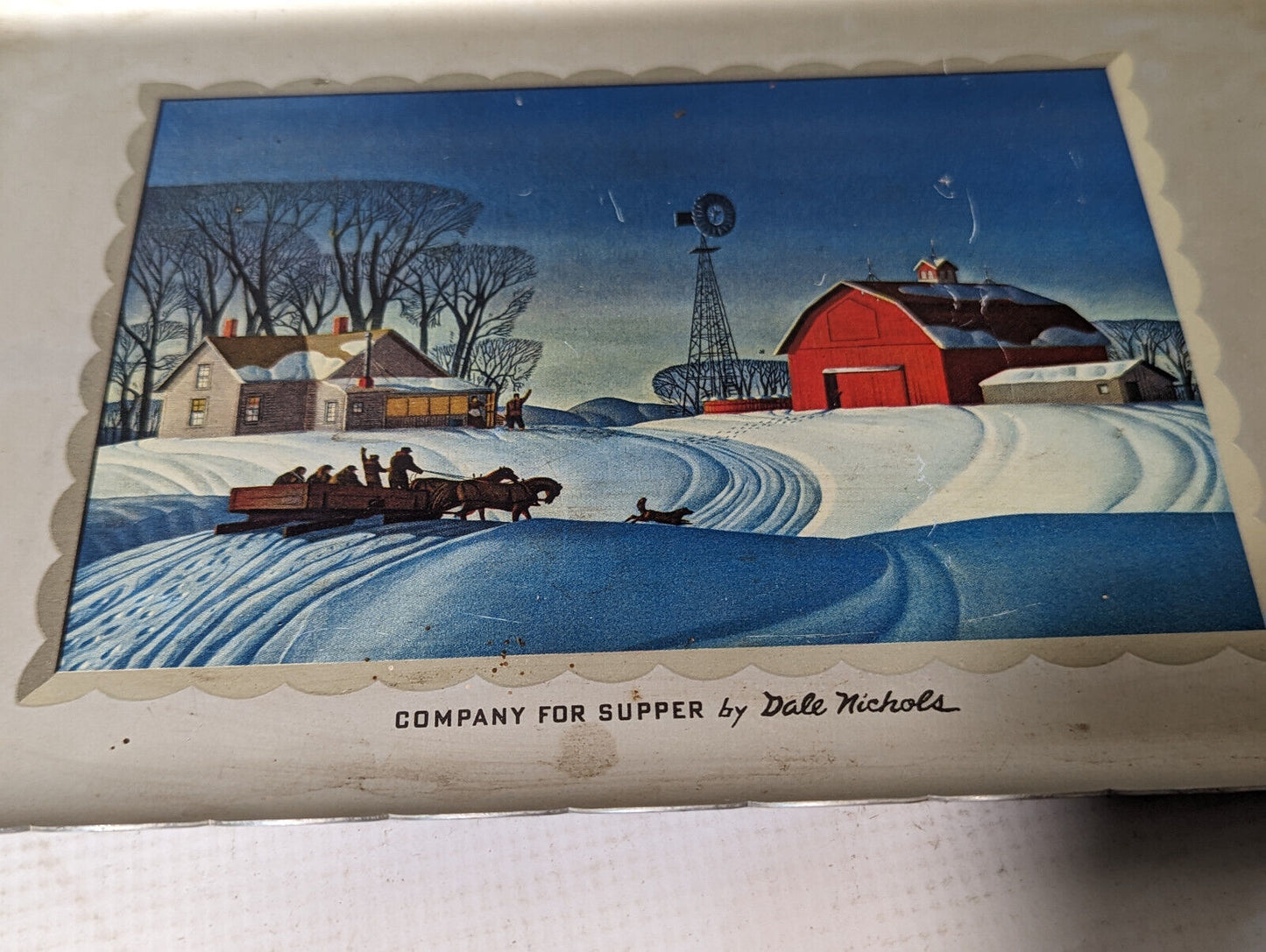 Vintage Serving Tray Dale Nichols "Company for Supper"