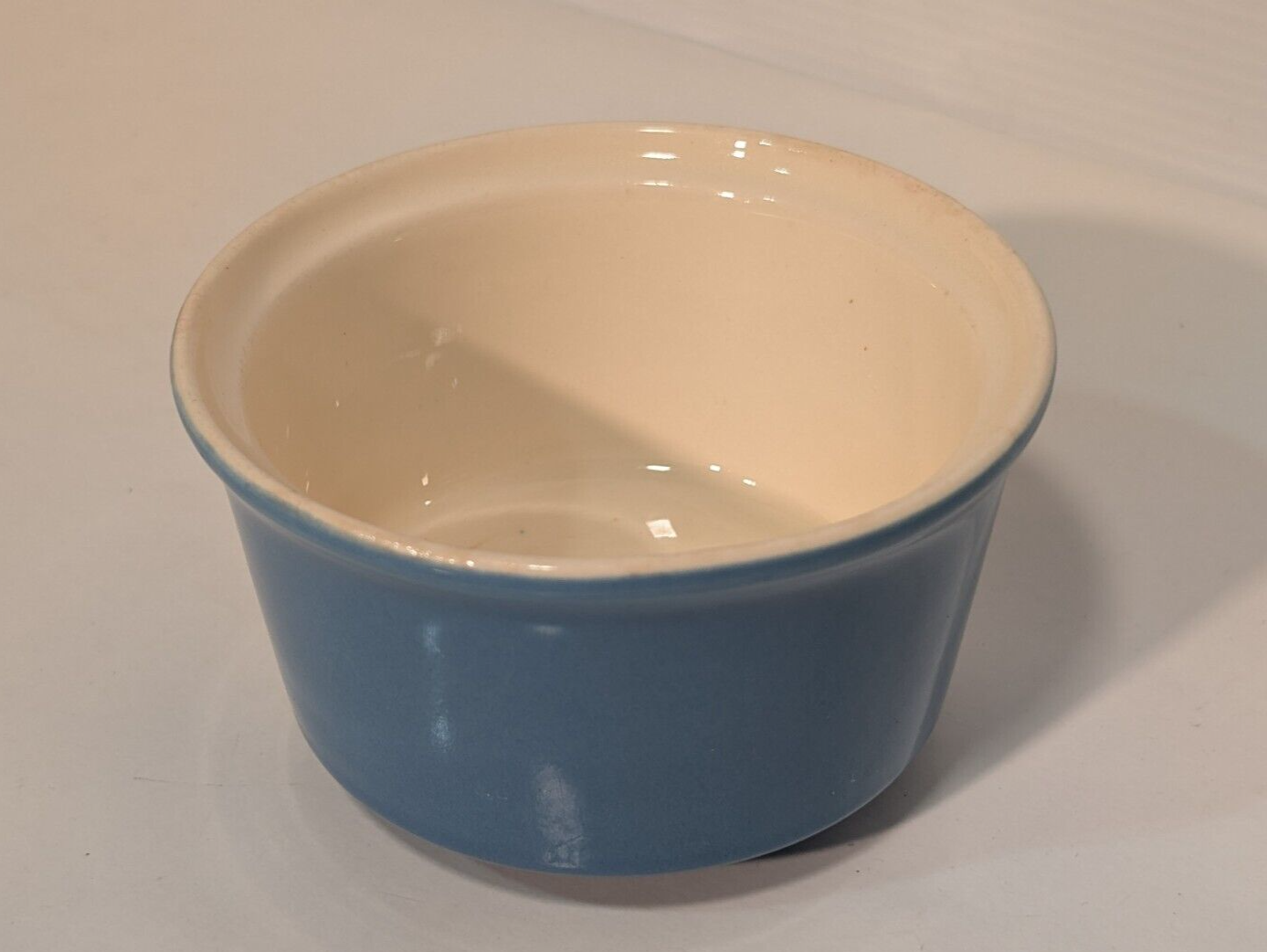 Vintage Cerulean Blue Ceramic Sugar Bowl 4 1/2" Diameter 2 3/4" Height