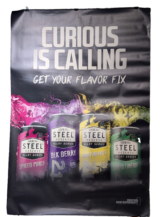 Steel Reserve Alloy Series Spiked Fruit Beverages Bus Stop Advertising Poster