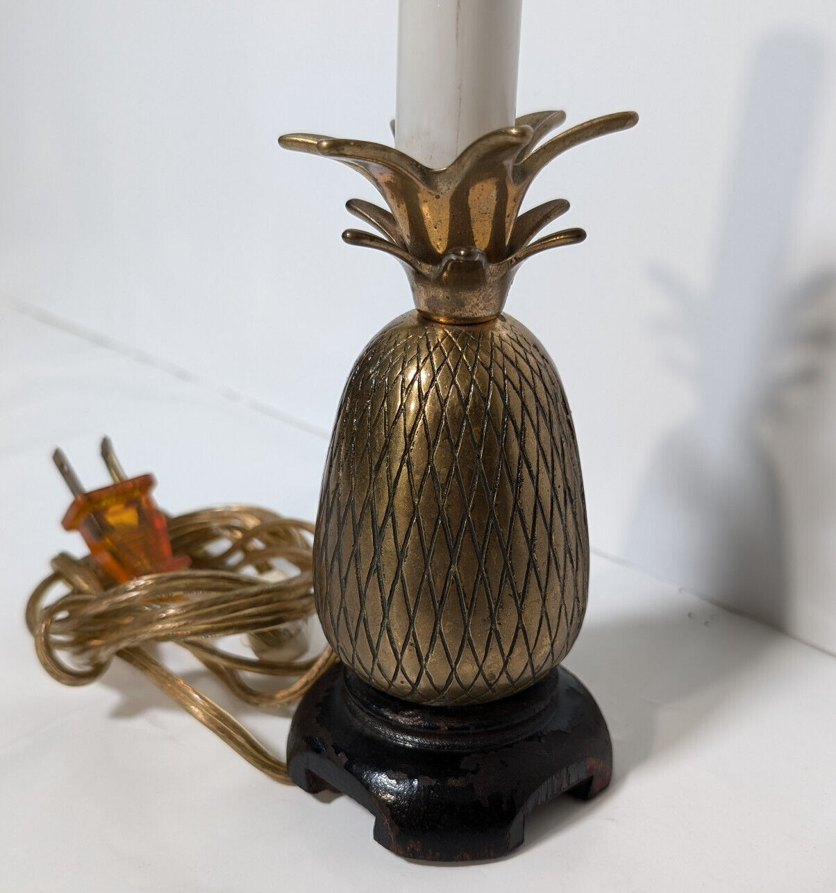 Vintage Brass Pineapple Lamp, Bar, Tiki, Desk, Accent, Dresser, MCM,80s,Tropical