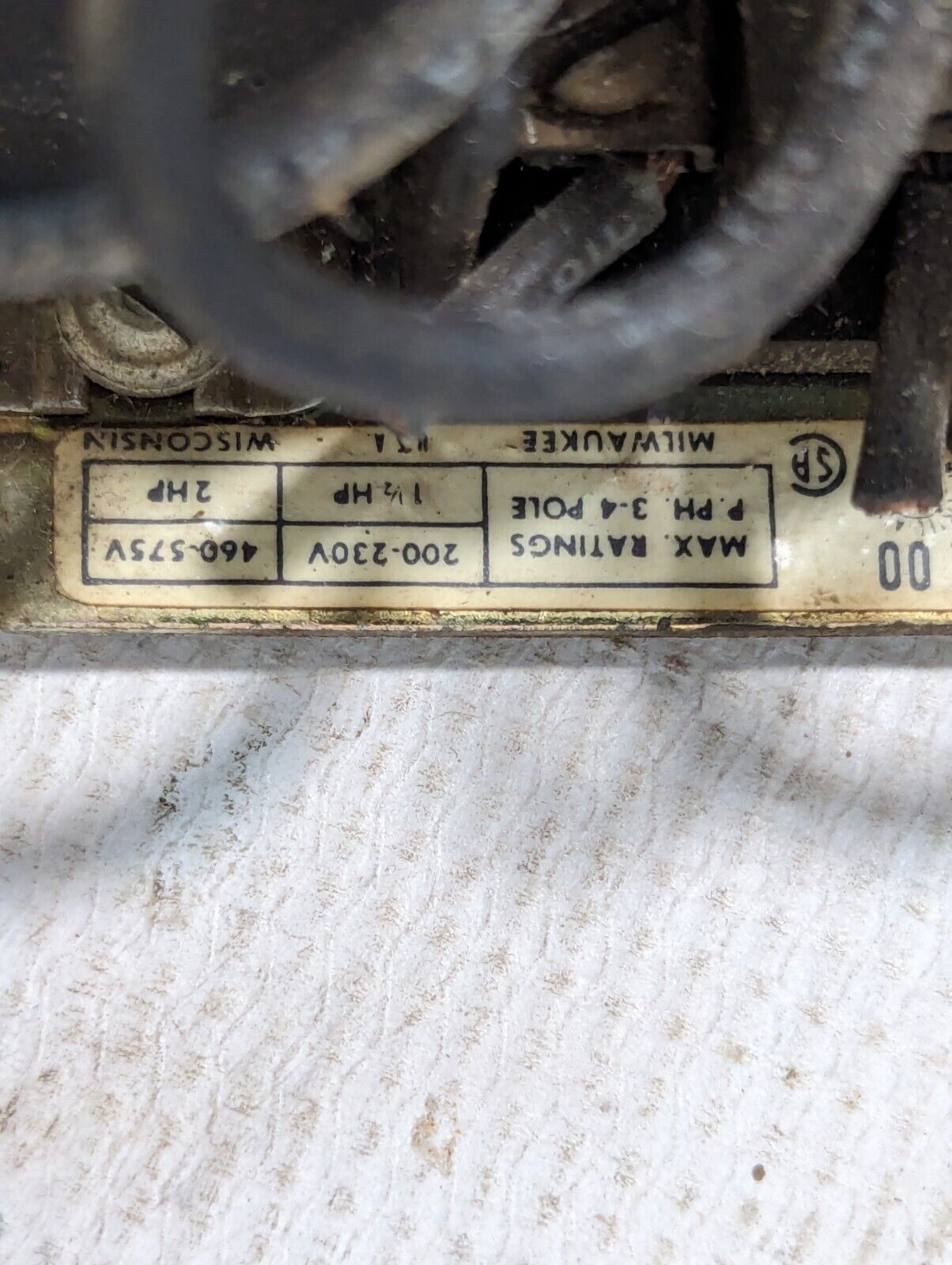 Allen Bradley 509-TOB Motor Starter, Series A, NEMA Size 00, 100/115/120v Coil