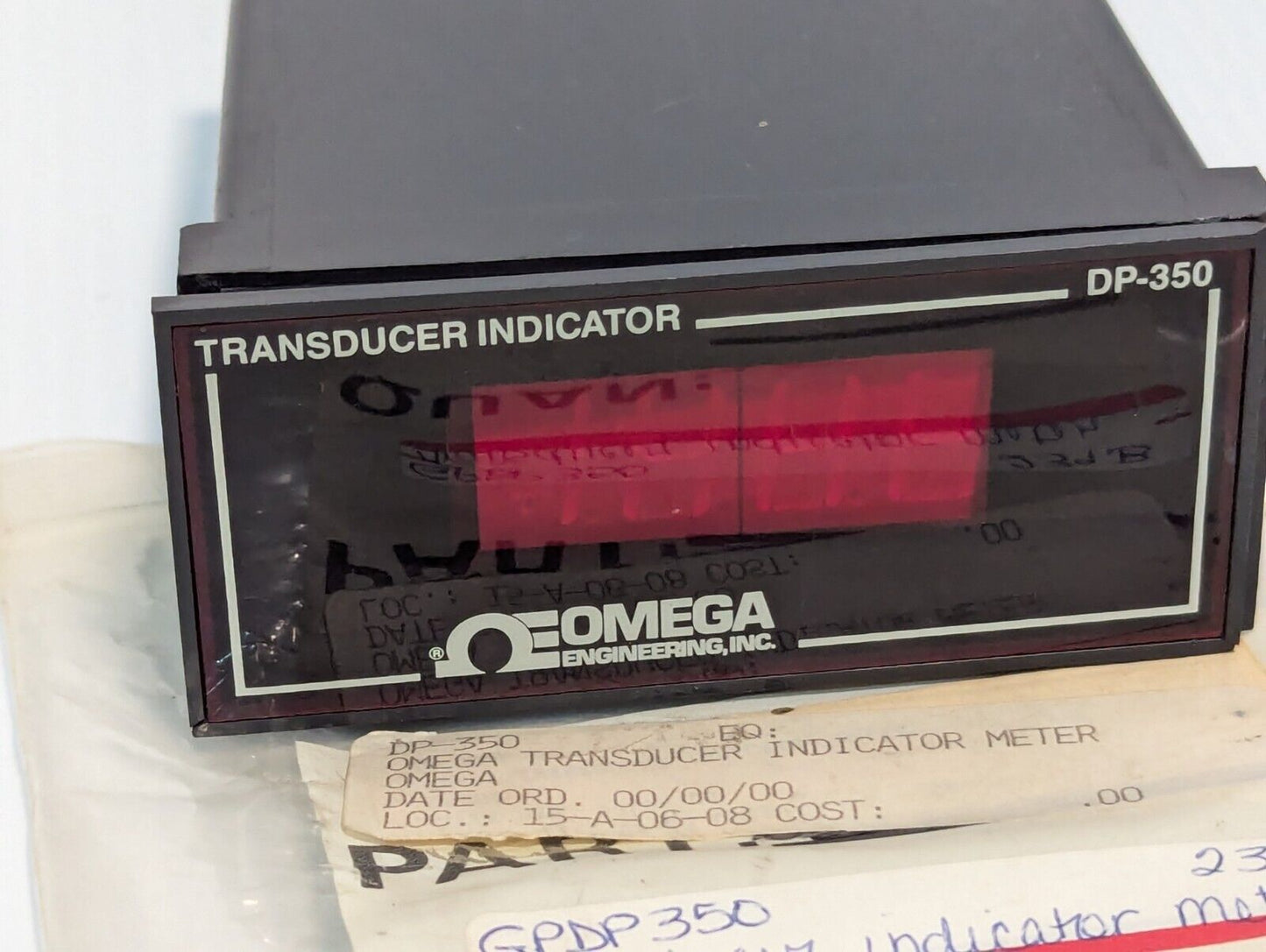Omega DP-350 transducer indicator meter, 115V, 2-10MV/V calibration, four-digit