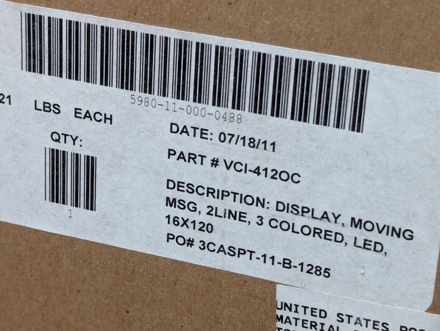 Adaptive 4120C Alpha LED Electronic Sign Display with Remote, 3 Color, 2 Lines
