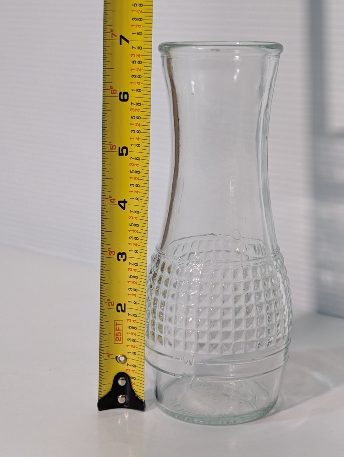 Vintage Good Seasons Clear Glass Cruet Diamond Point Pattern 7" Tall