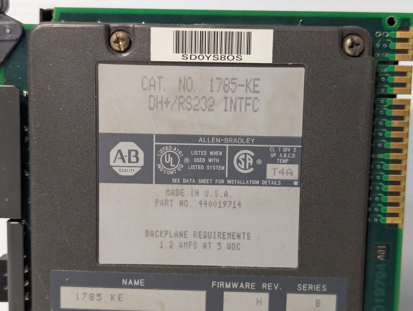 Allen Bradley 1785-KE /C Communication Interface Module - Free Shipping+Returns