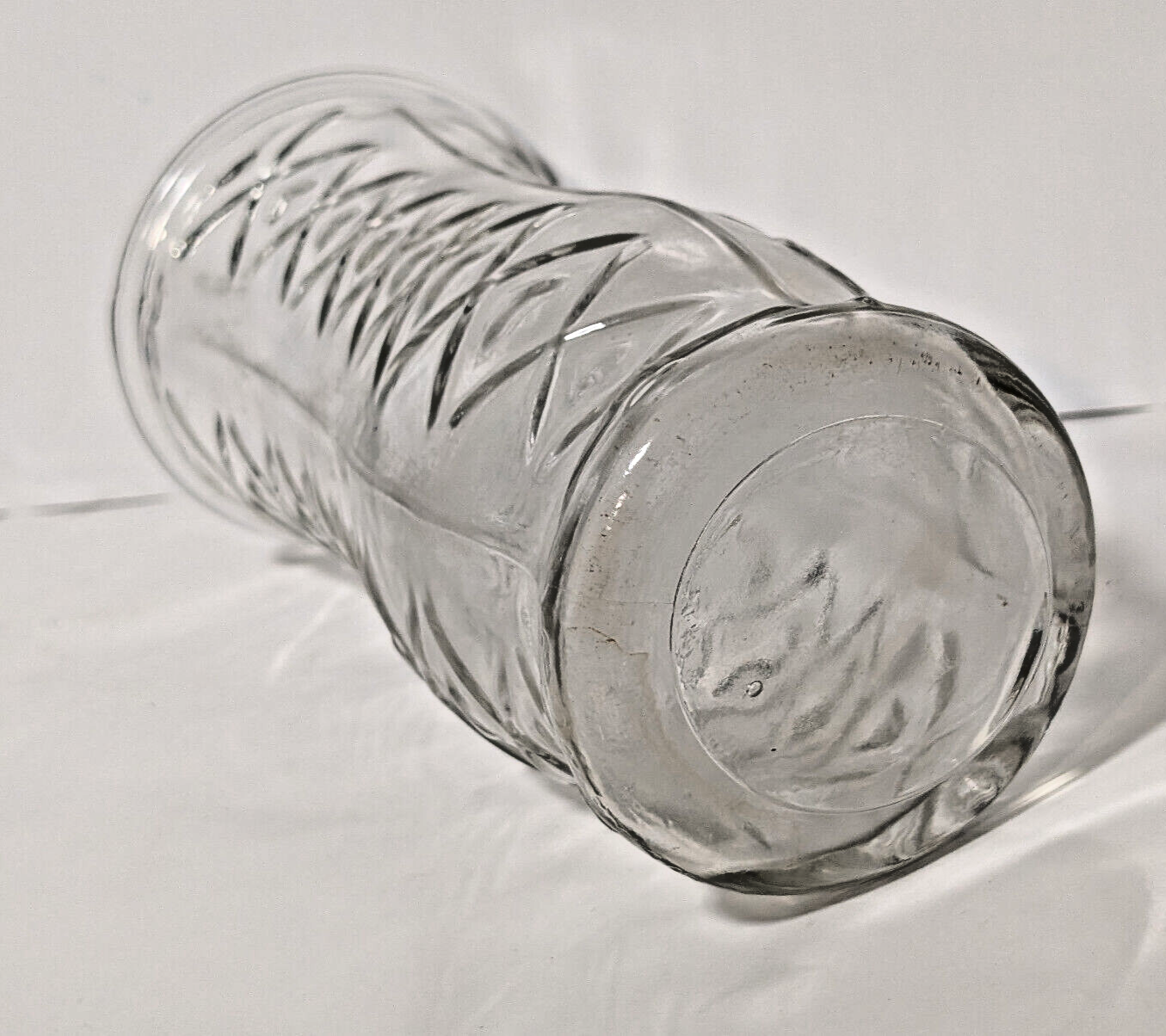 Vintage Imitation Brody Bud Vase Clear Glass, Diamond, Eye, 8.5" x 4"