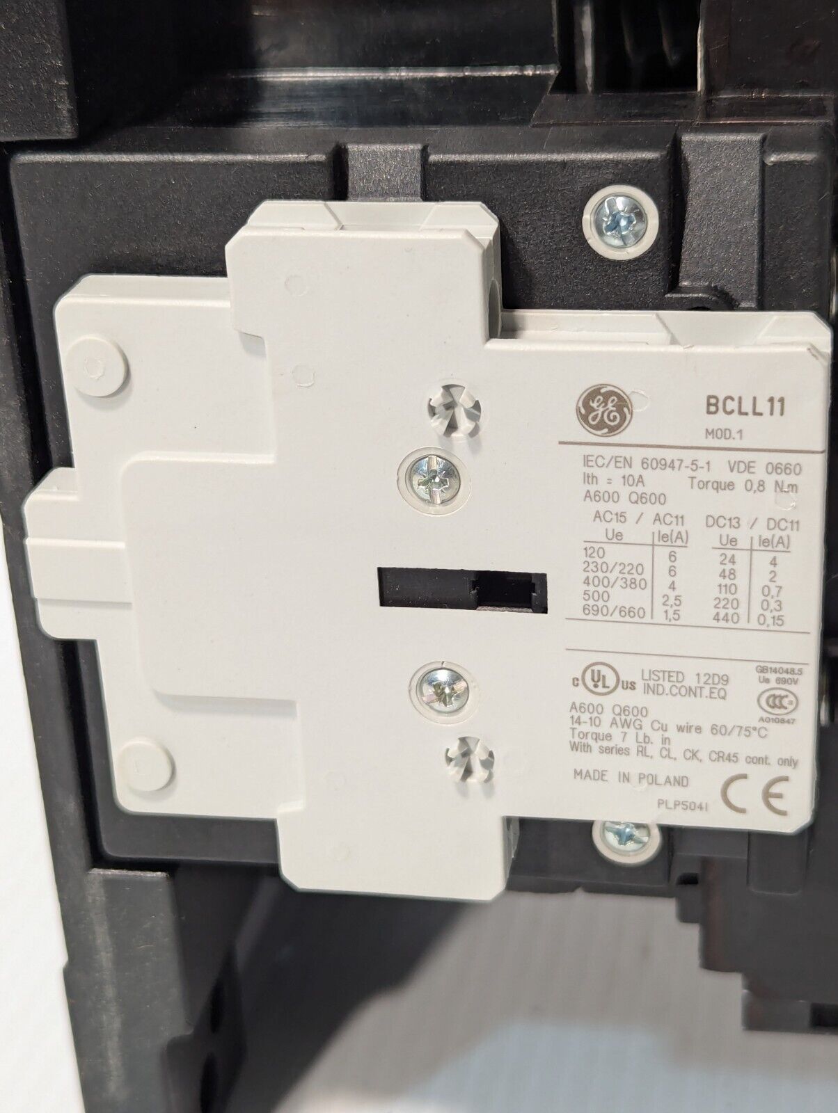 GE CK95BE300 contactor, with KM5ED coil 24-28VAC/VDC - Free Shipping