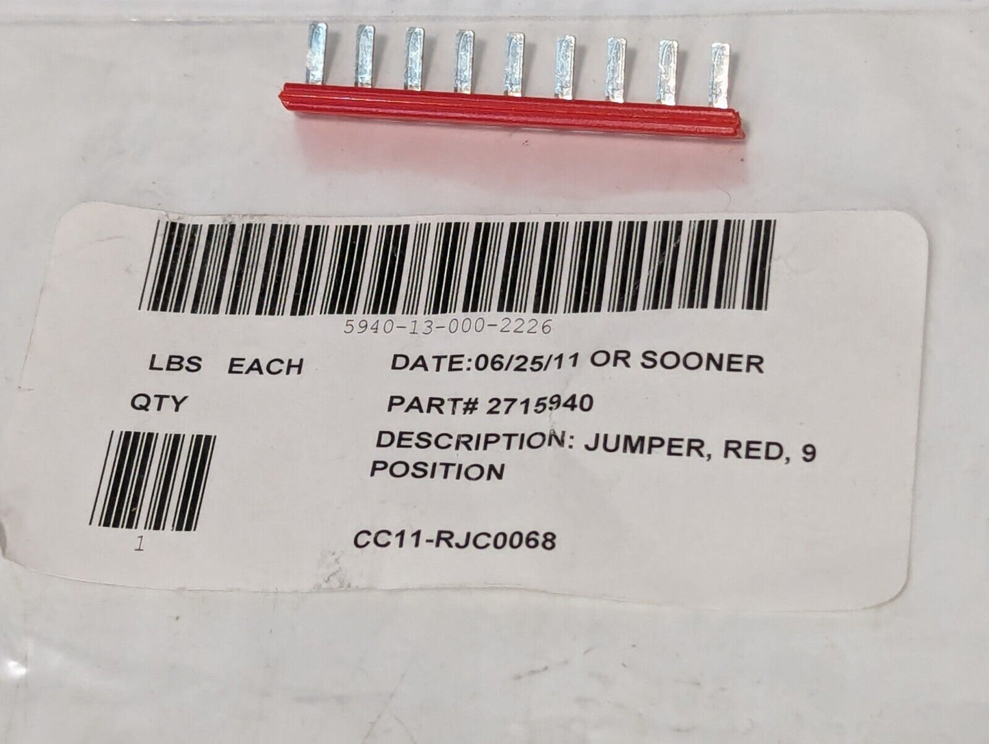 2715940 Phoenix Contact Push in Red Jumper Bar 9 Positions - Free Shipping