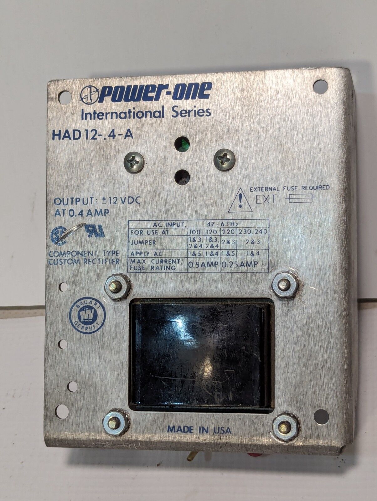 Power-One HAD12-.4-A Power Supply, 12VDC, .4A - Free Shipping