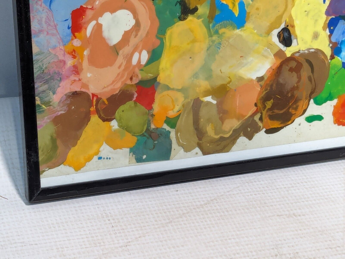 Unsigned abstract print, many colors, 14.5 x 9 inches
