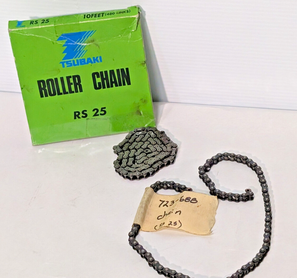 Tsubaki RS-25 Roller Chain, 10Ft, 480 Links, 723-688, Made in Japan