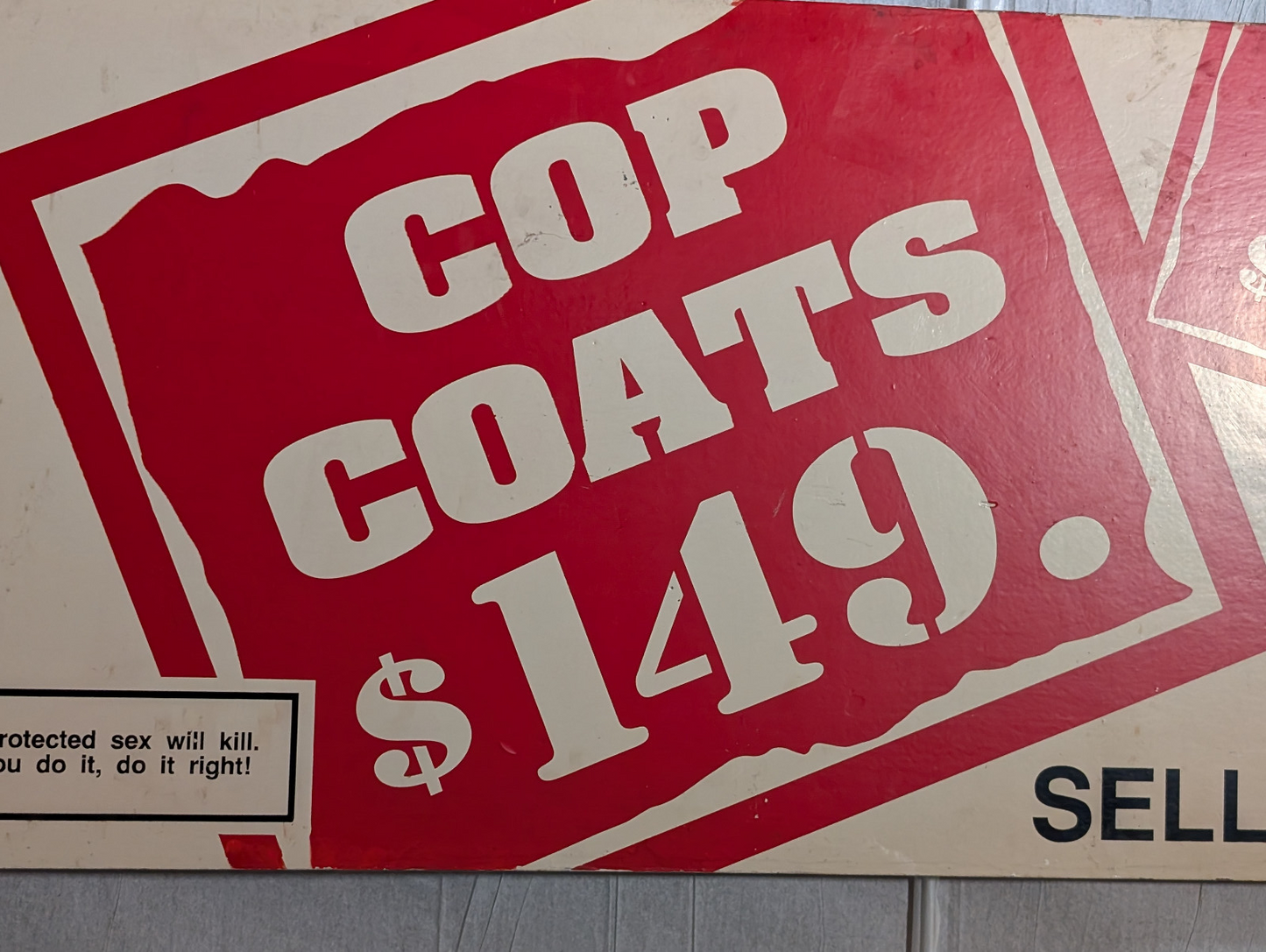 Vintage The Alley Chicago Memorabilia Bus Stop Bench Sign Cop Moto Punk Goth Ad