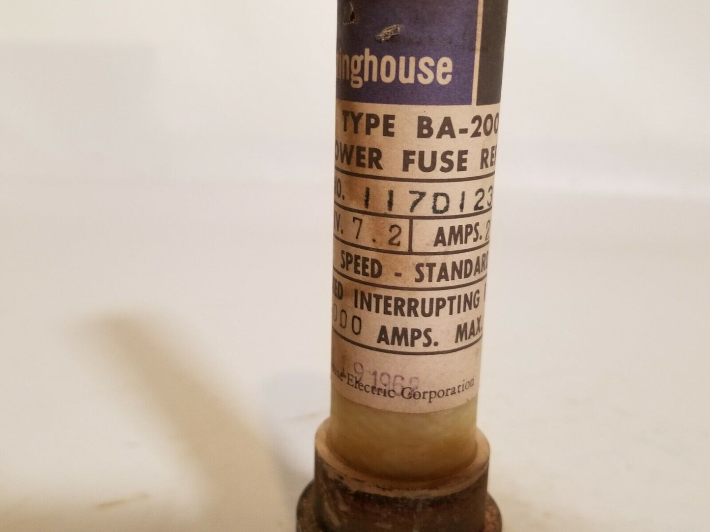 Westinghouse BA-200 117D123A16 200E Power Fuse Refill, New Old Stock