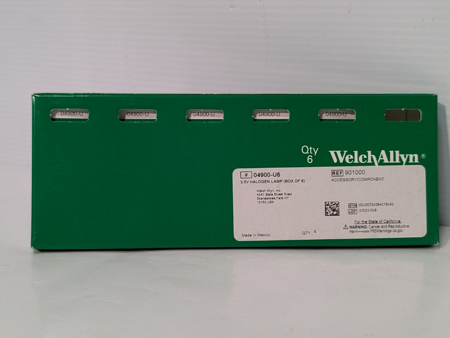 5-Pack Welch Allyn 04900-U6 3.5V Ophthalmoscope Halogen Lamp Bulbs Part 901000