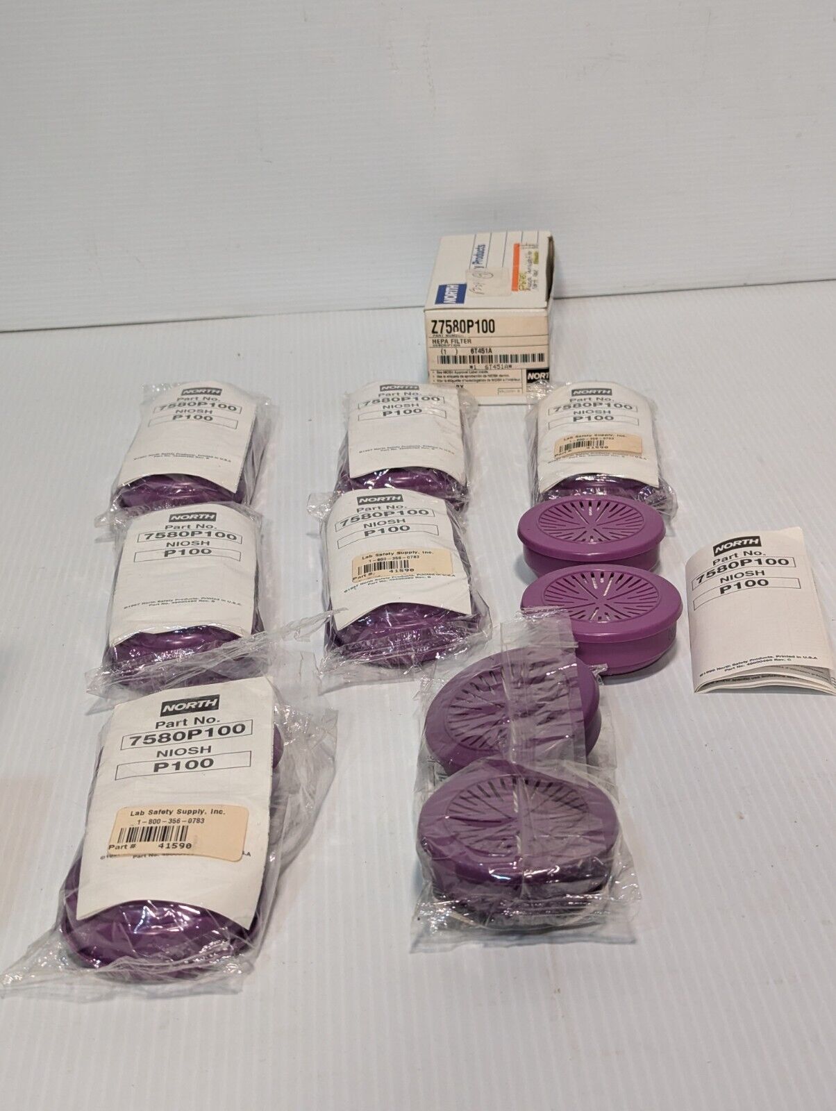 (2) North 7580P100 P100 Replacement Respirator Cartridge