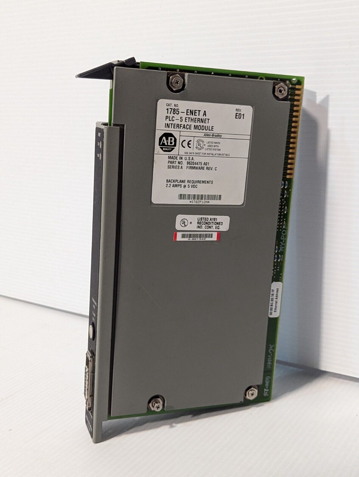 ALLEN BRADLEY 1785-ENET SER A PLC-5 ETHERNET INTERFACE MODULE - Free Ship+Return
