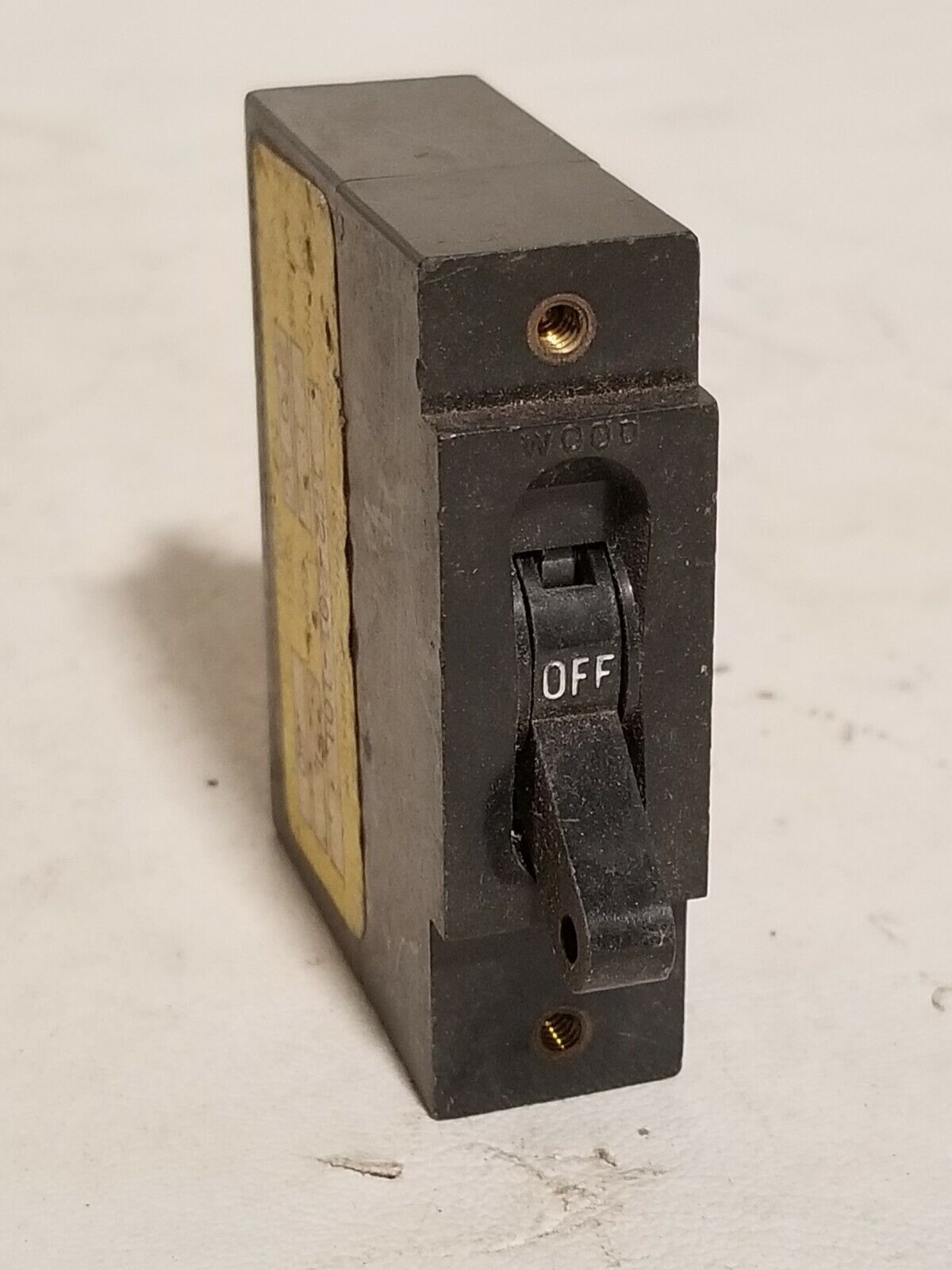 Wood Electric 122-201-101 circuit breaker, 1A, 250VAC, 60Hz, curve 4, 1 pole