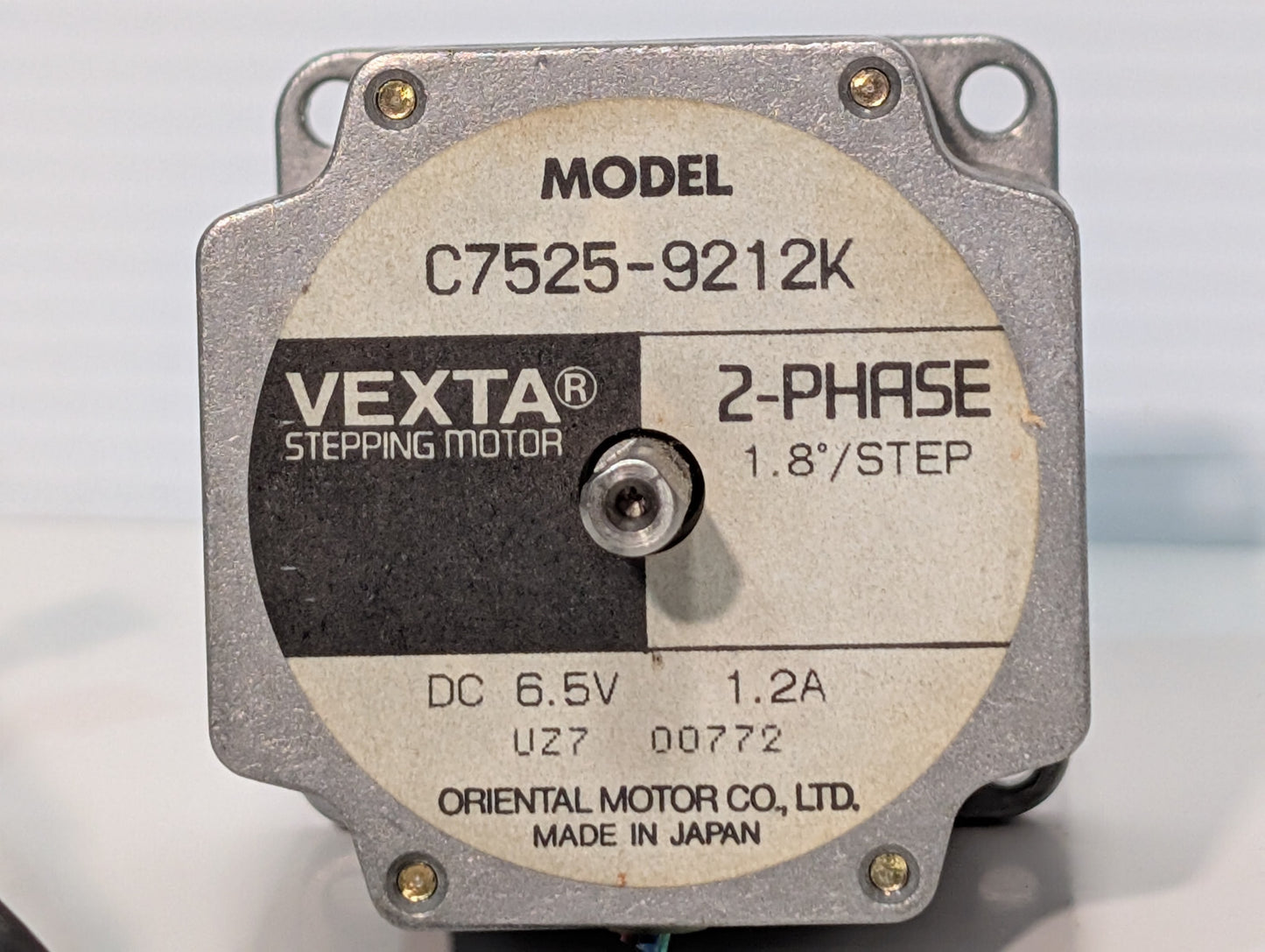 Vexta C7525-9212K 2-Phase Stepping Motor 1.8° Step, 6.5VDC, 1.2A, Made in Japan