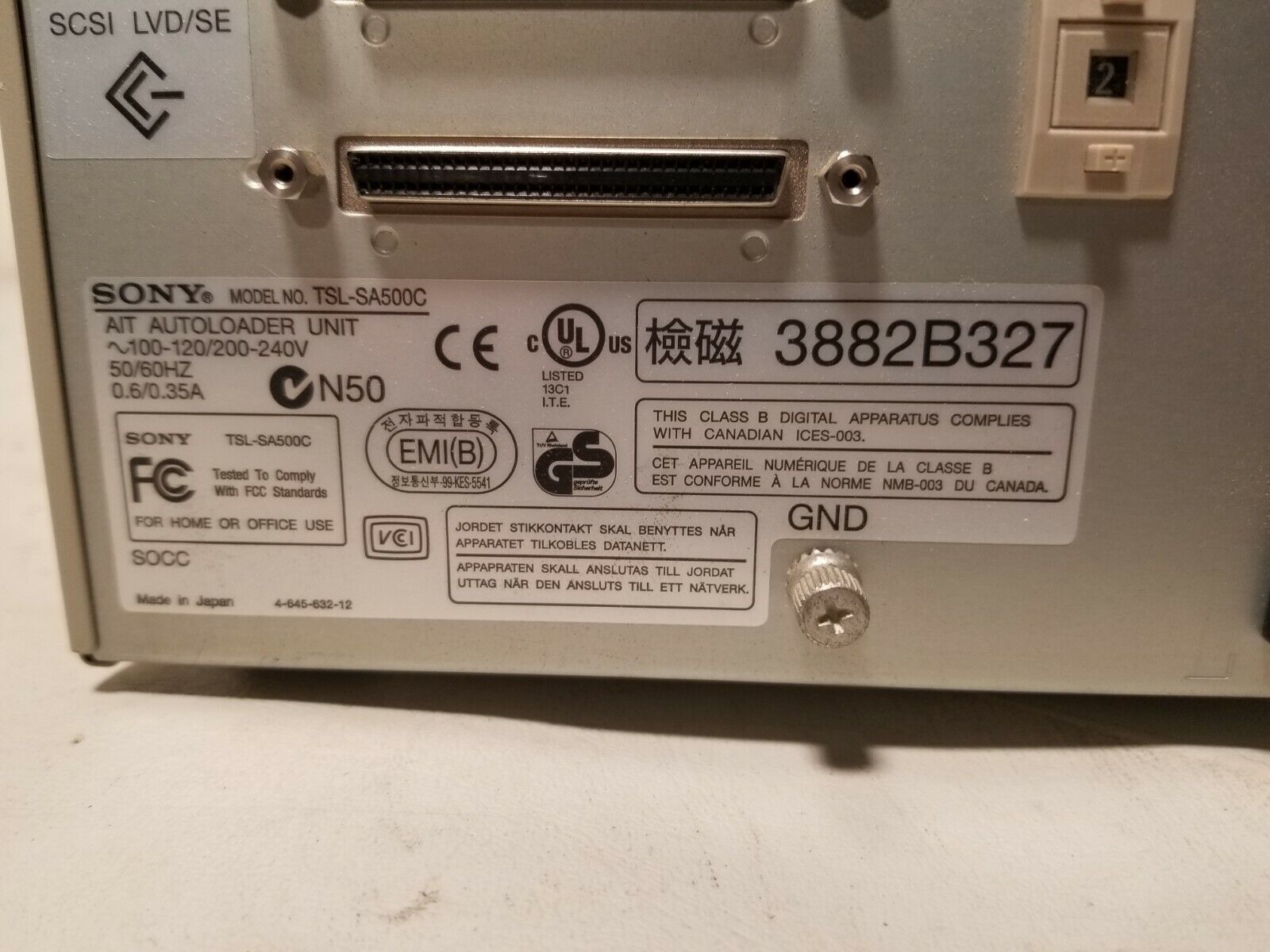 Sony AIT Autoloader Unit TSL-SA500C - Free Shipping