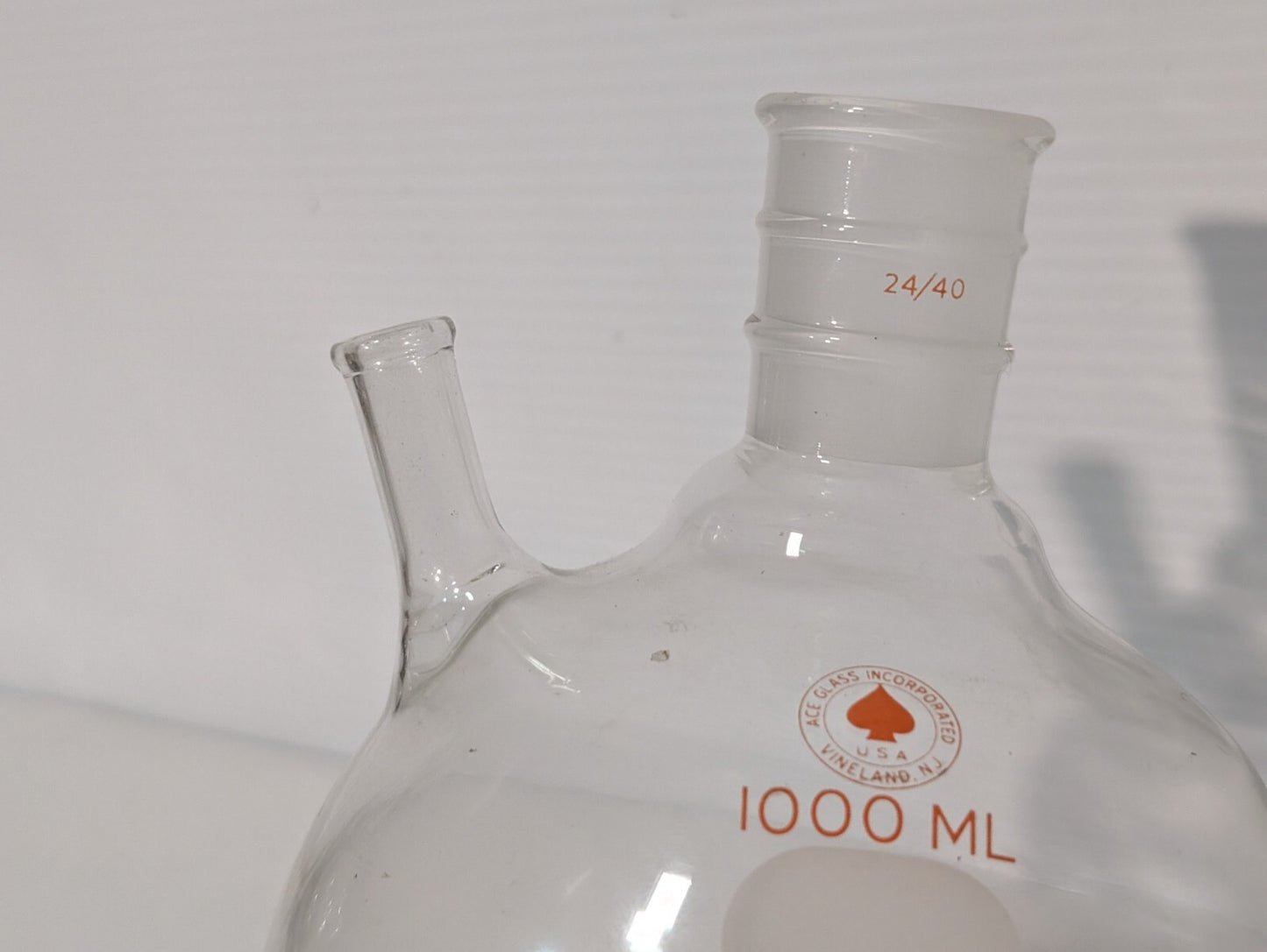 Ace Glass 1000ml Schlenk Flask, 24/40 Center Joint, Round Bottom