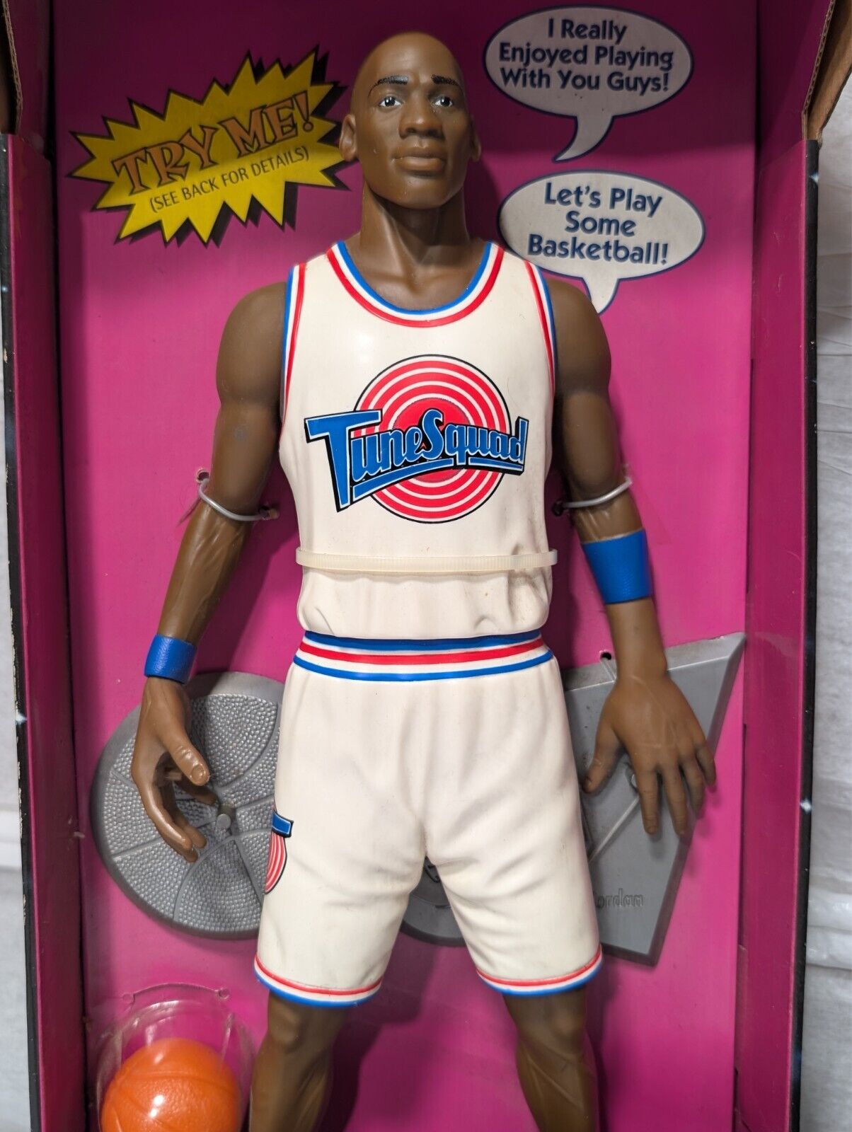 1 Michael Jordan Space Jam Looney Tunes Talking Action Figure New Vintage Sealed