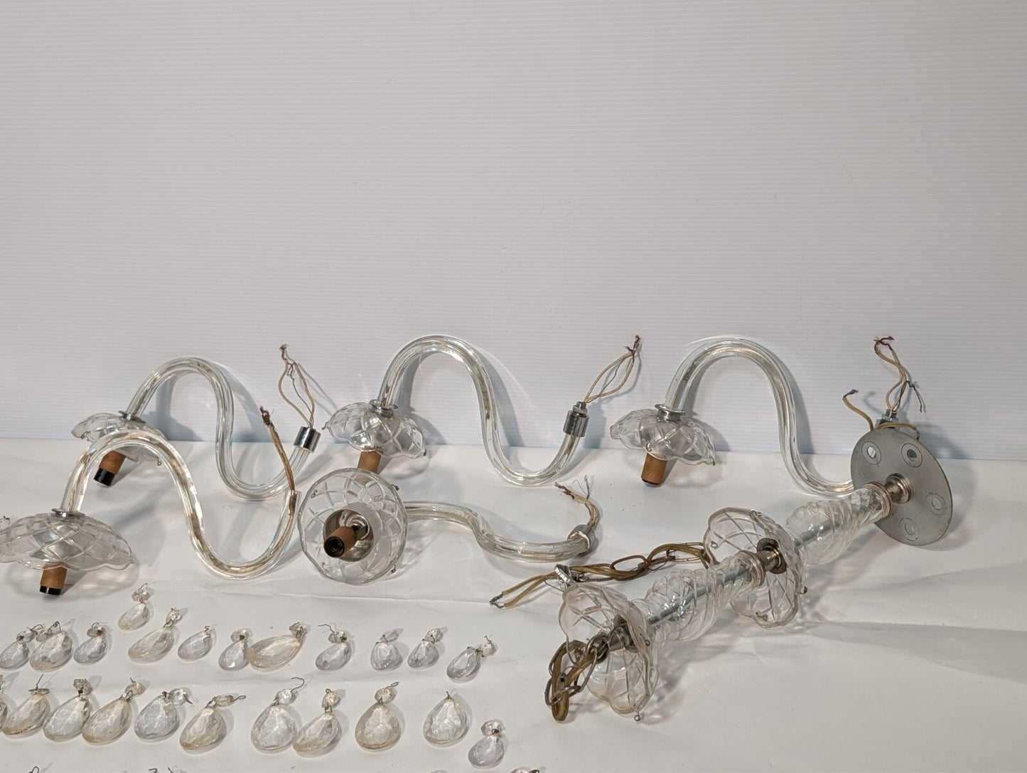 Vintage Crystal Chandelier, Disassembled