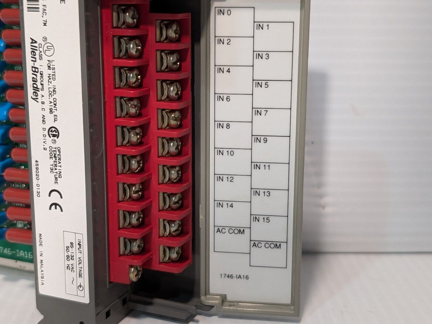 Allen Bradley 1746-IA16 Series C | SLC500 AC Input Module+Return