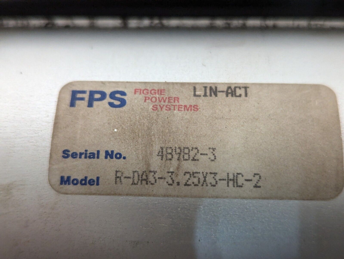 Figgie Power Systems R-DA3-3.25x3-HC-2 Pneumatic Cylinder, LIN-ACT -Free Ship