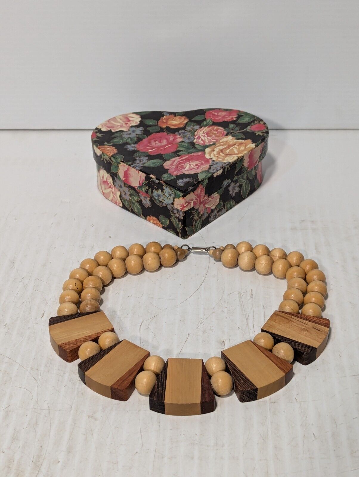 Wooden Necklace as shown, Full of Love, Bohemian Style, With Box - Free Shipping