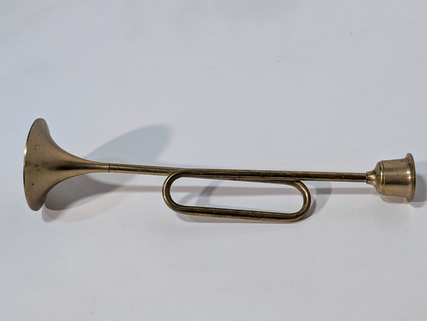 Vintage Bugle Candlestick 9" and Silver Plated Tray with Grapes, Sheffield 6"